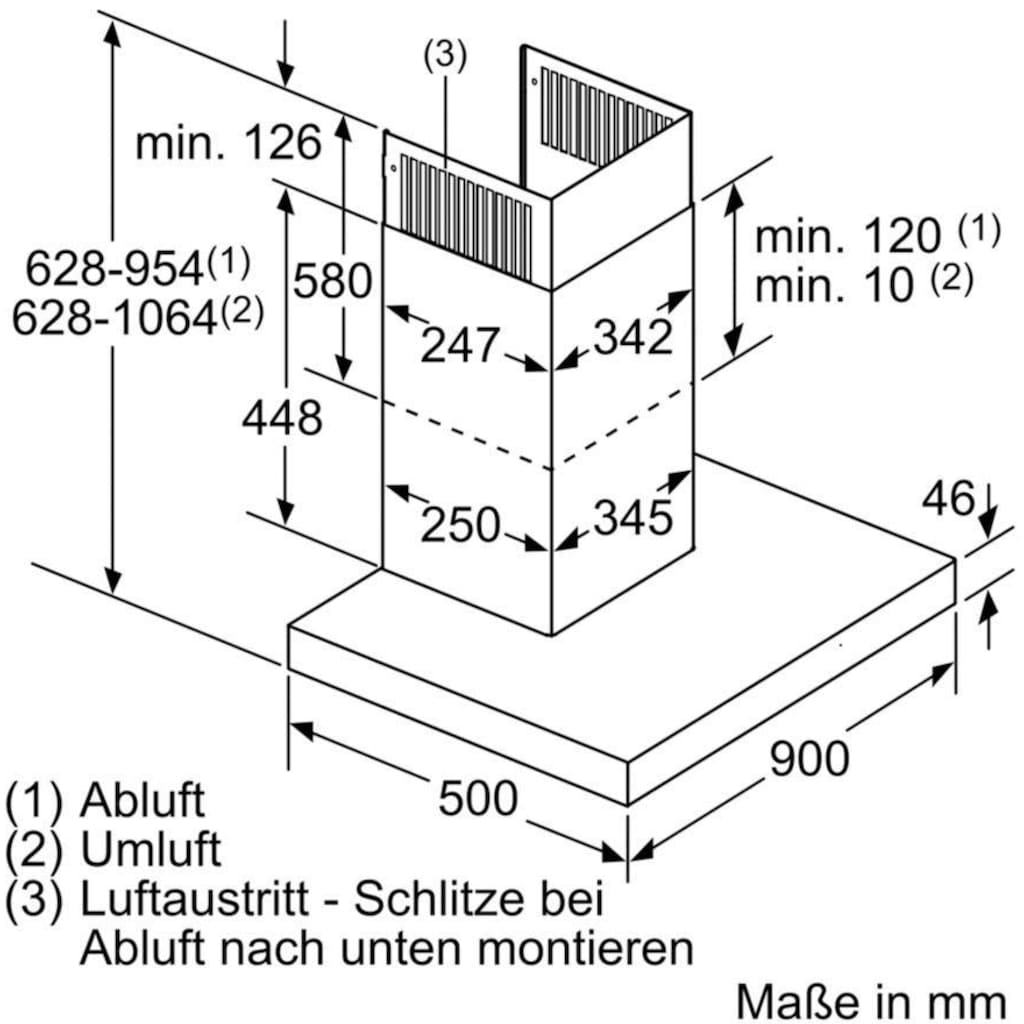 SIEMENS Wandhaube »LC91BUR50«, Serie iQ700