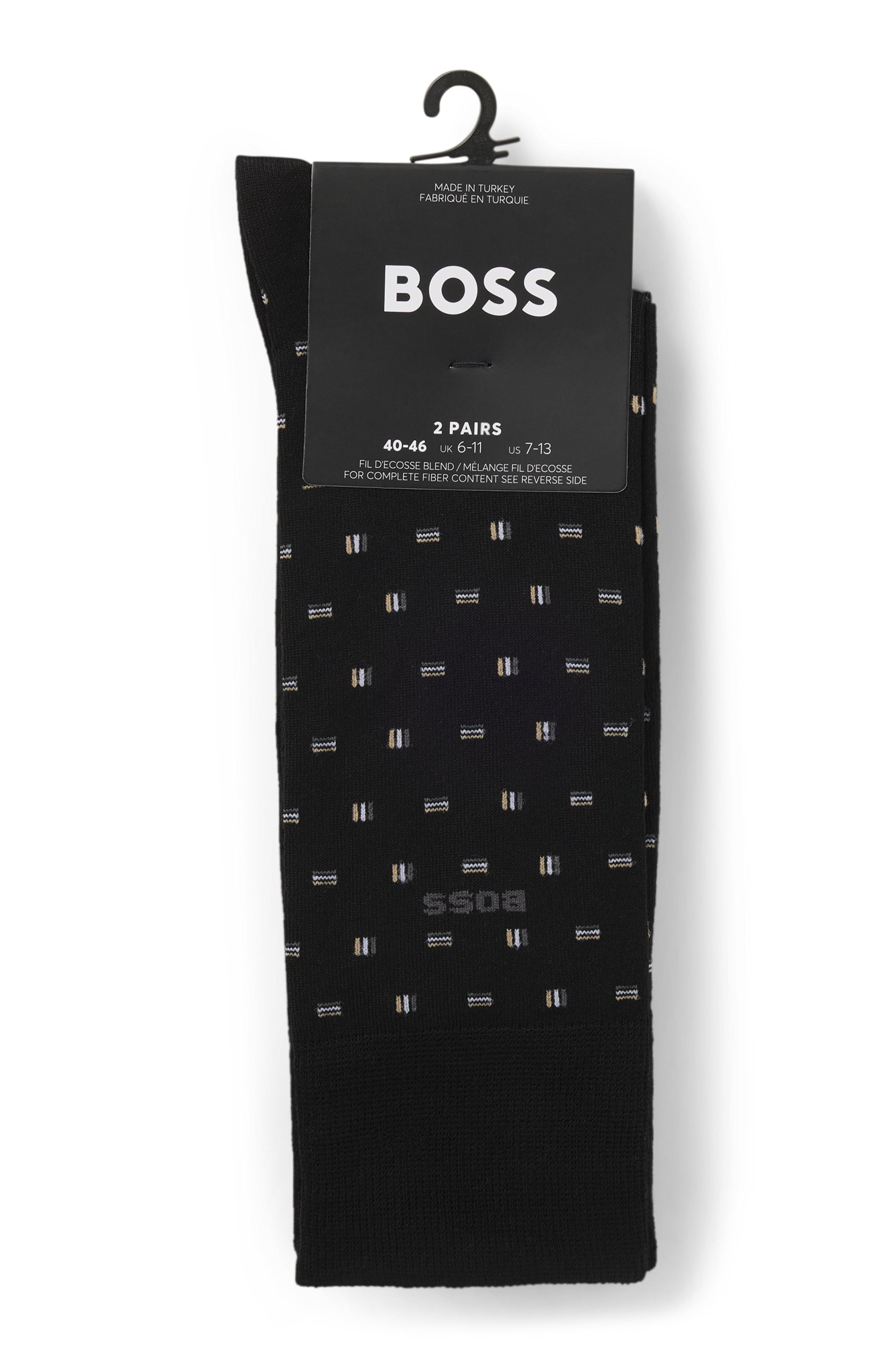 BOSS Businesssocken »2P RS Mini Iconic«, (2 Paar), Socken Pack aus 1x uni und 1x minimalistisches Muster