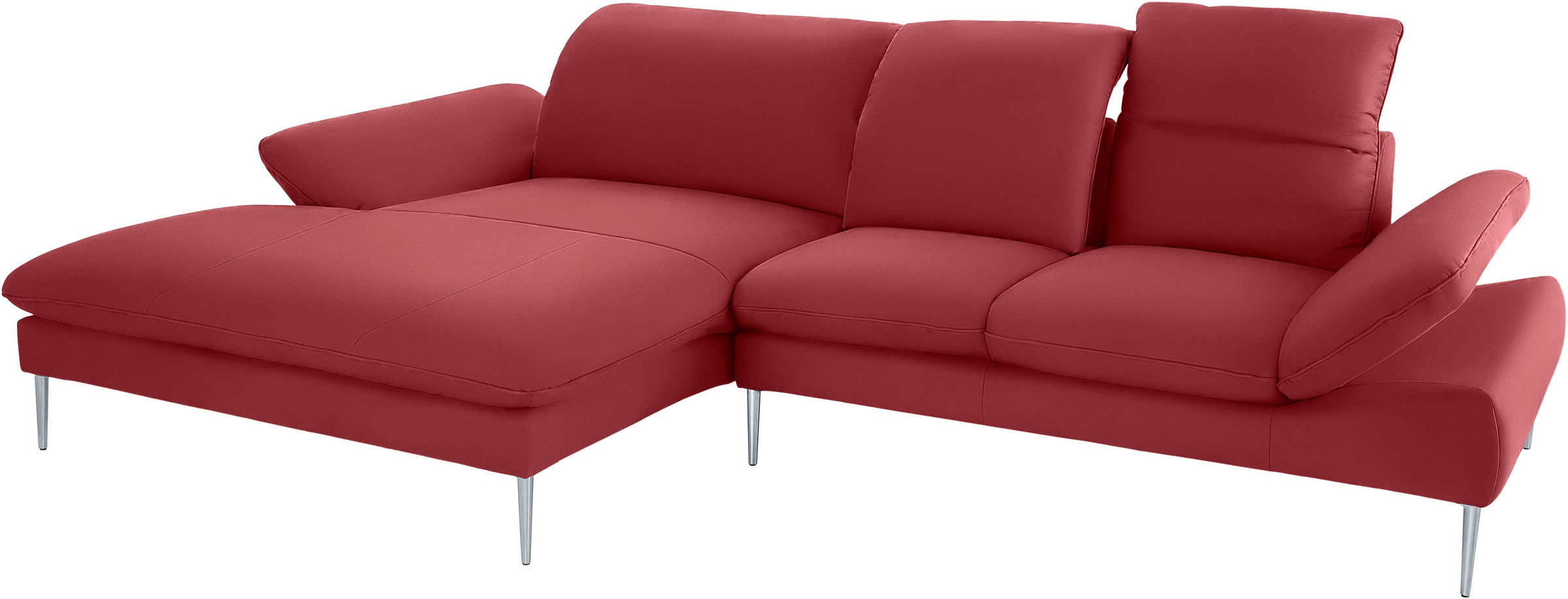 W.SCHILLIG Ecksofa »enjoy&MORE, Designsofa, elegant und bequem, L-Form«, mit Sitztiefenverstellung, Füße silber matt, Breite 310 cm