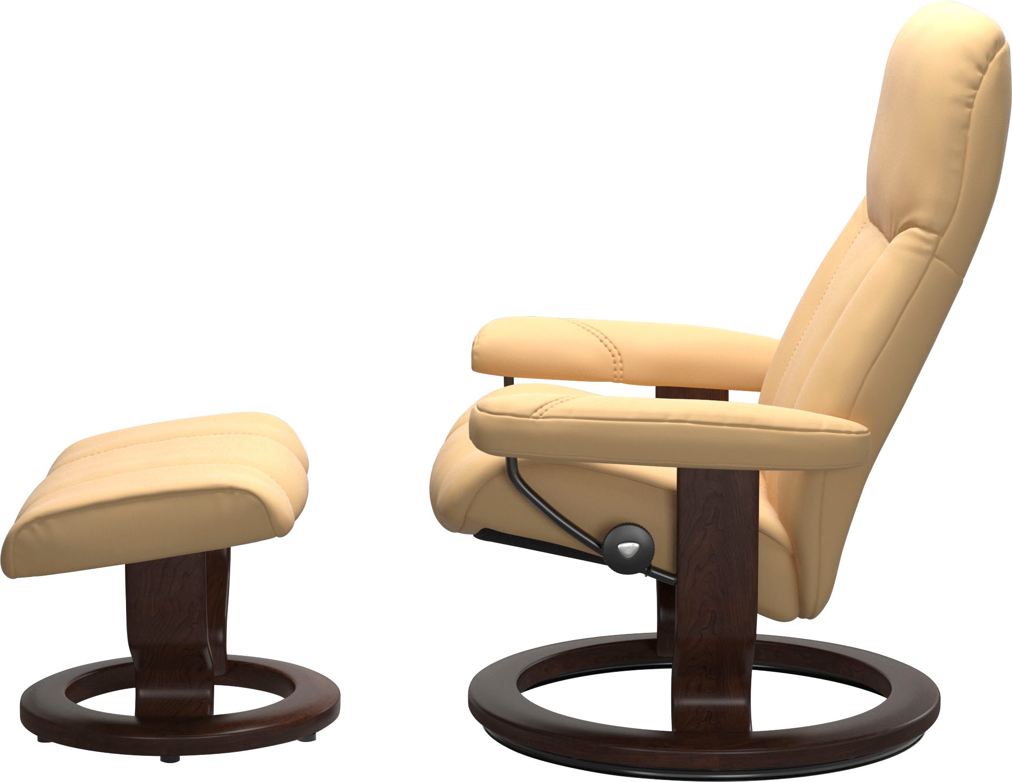 Stressless® Relaxsessel »Consul«, (Set, Relaxsessel mit Hocker), mit Hocker, mit Classic Base, Größe M, Gestell Braun