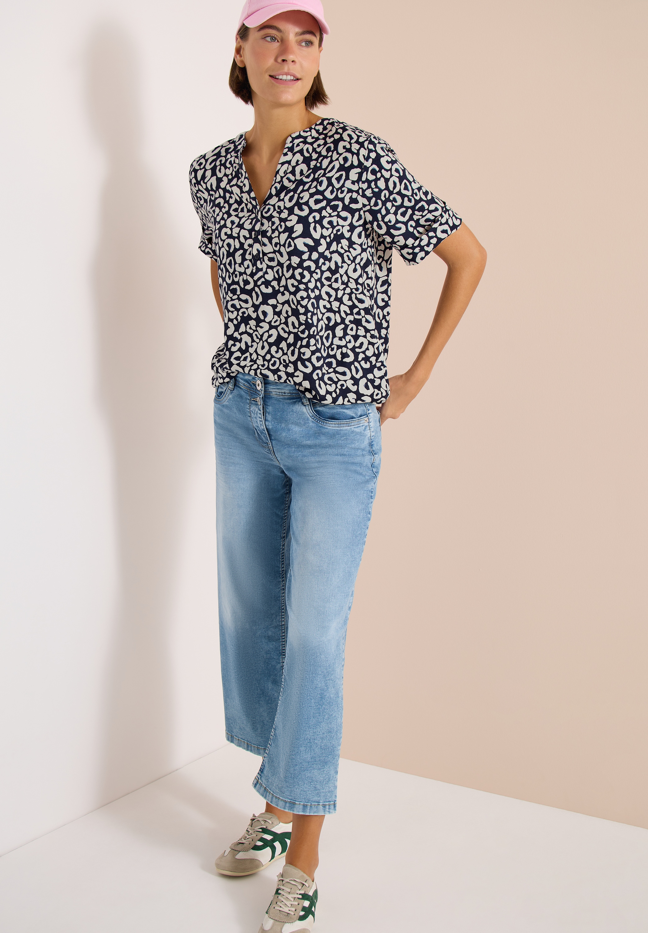 Cecil Druckbluse Sommerbluse mit Leo-Muster