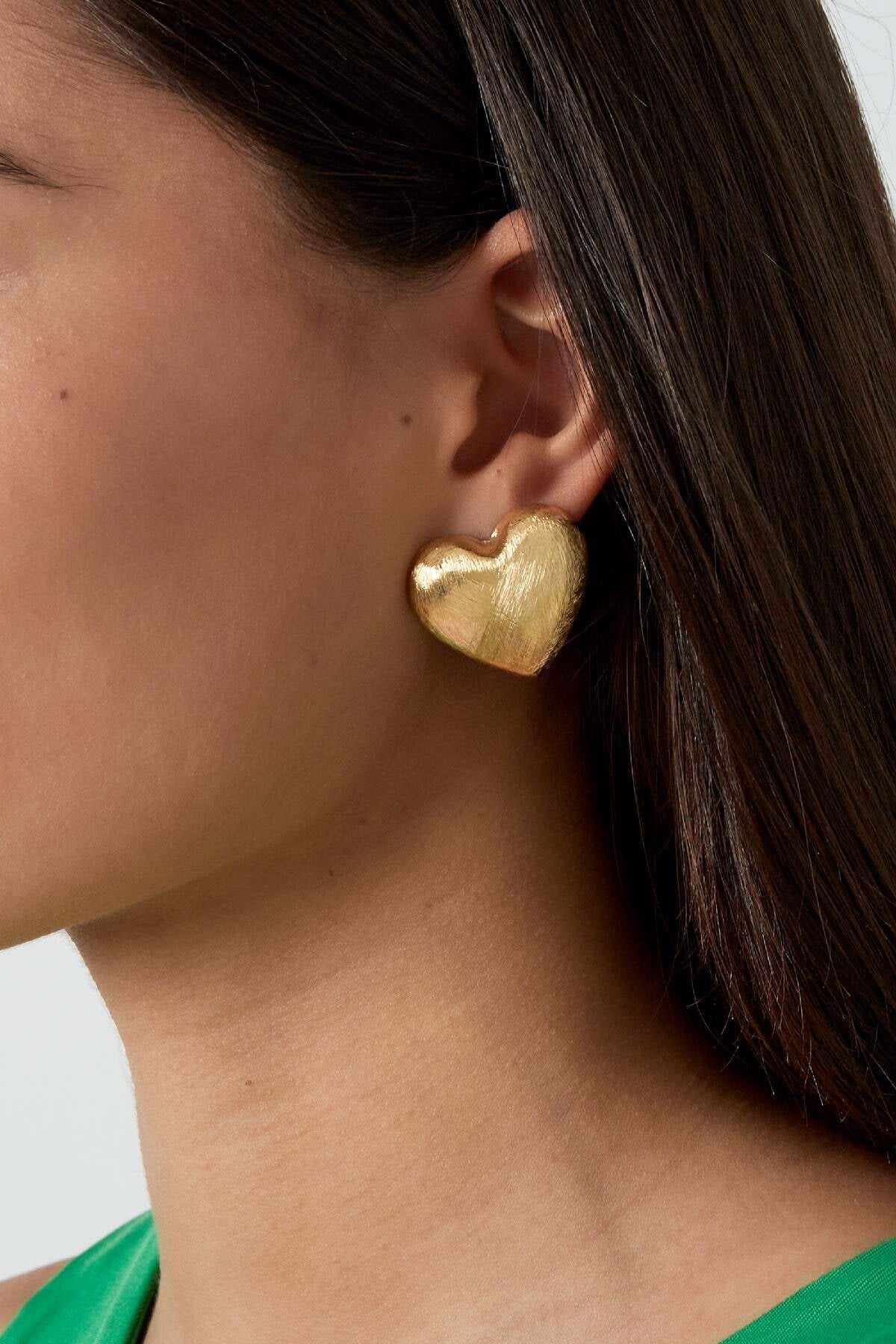 Adelia´s Paar Ohrhänger »Herz - Ohrringe Ohrstecker aus Edelstahl« Die gebürstete Herzform verleiht diesem Modeschmuck eine stylische Note