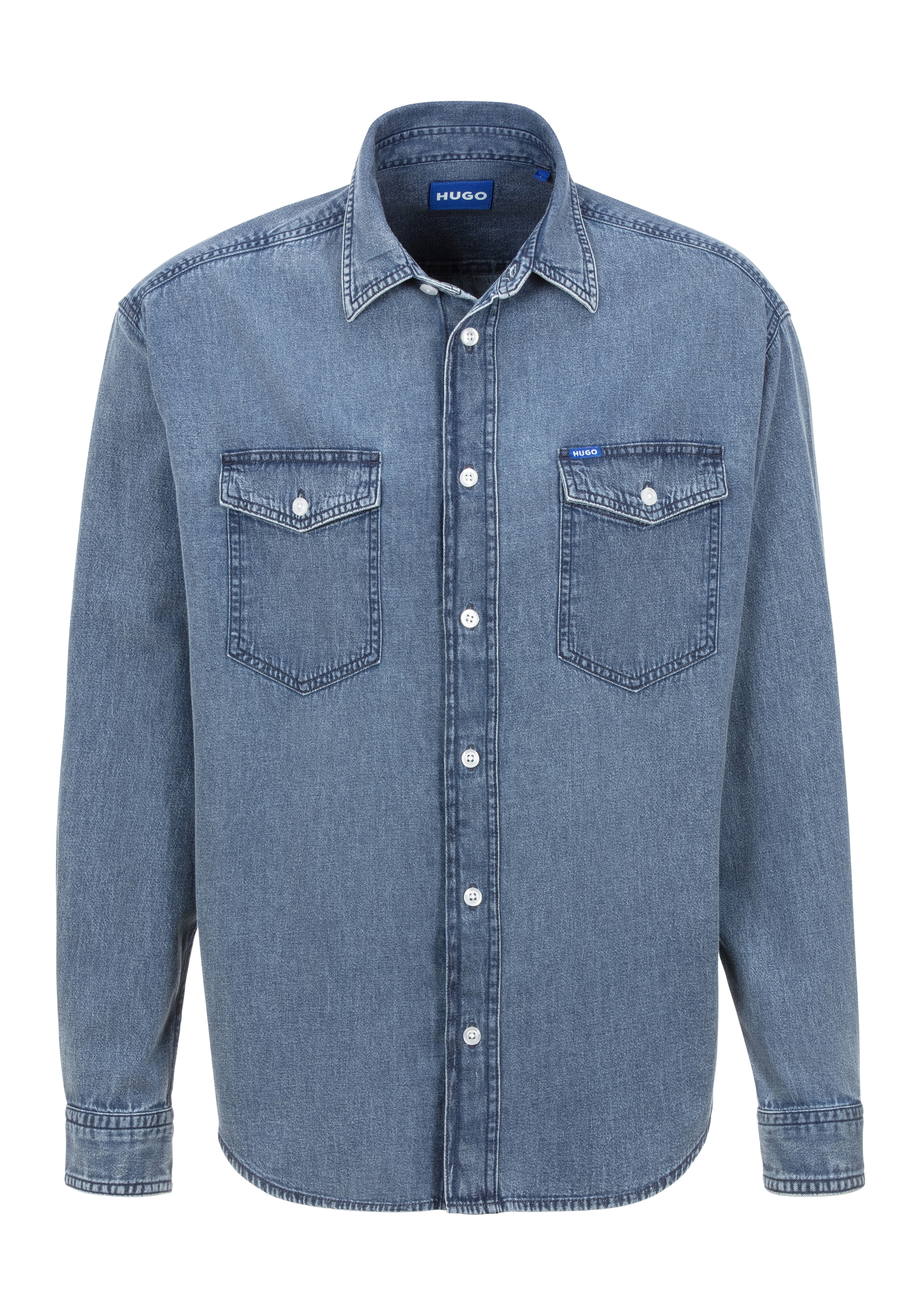 HUGO Blue Jeanshemd »Ebino«, in cooler Waschung