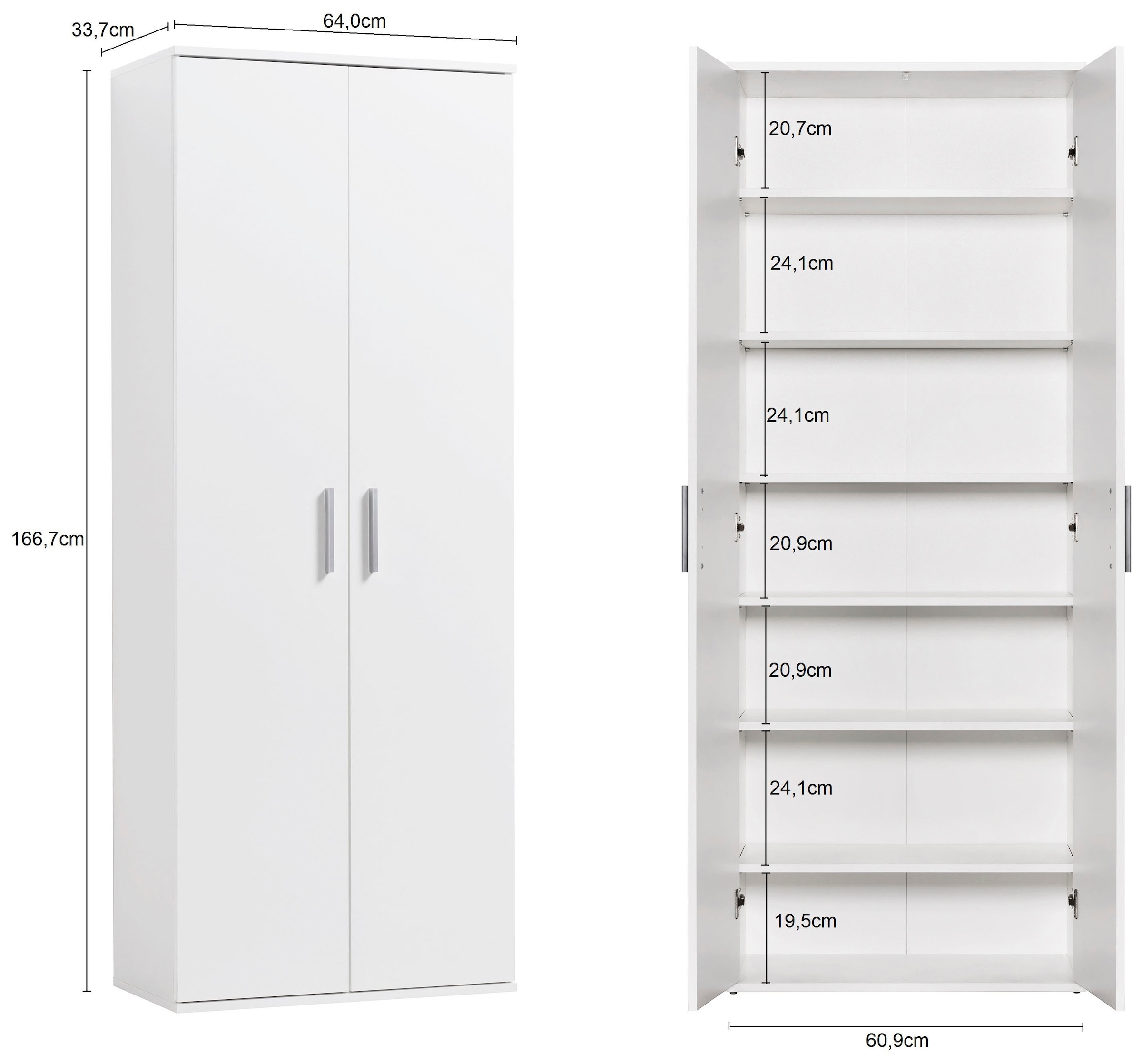 Procontour Mehrzweckschrank »Schrank Clara TOPSELLER!« OTTOs Choice,  Höhe 167cm mit variabel verstellbaren Einlegeböden