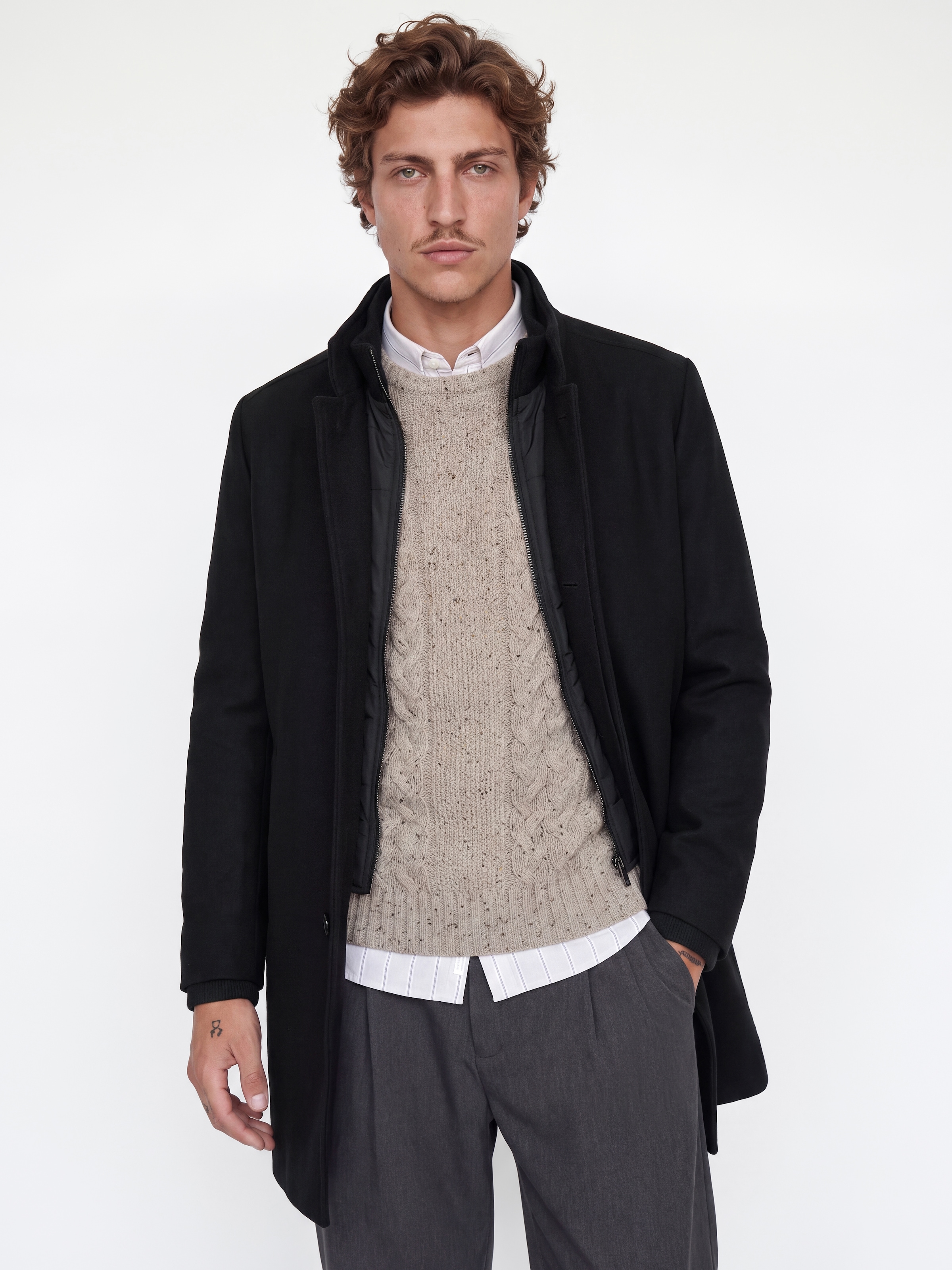 Jack & Jones Kurzmantel »JJEMELTON WOOL BLEND COAT AW26 SN« Materialmix, regular fit