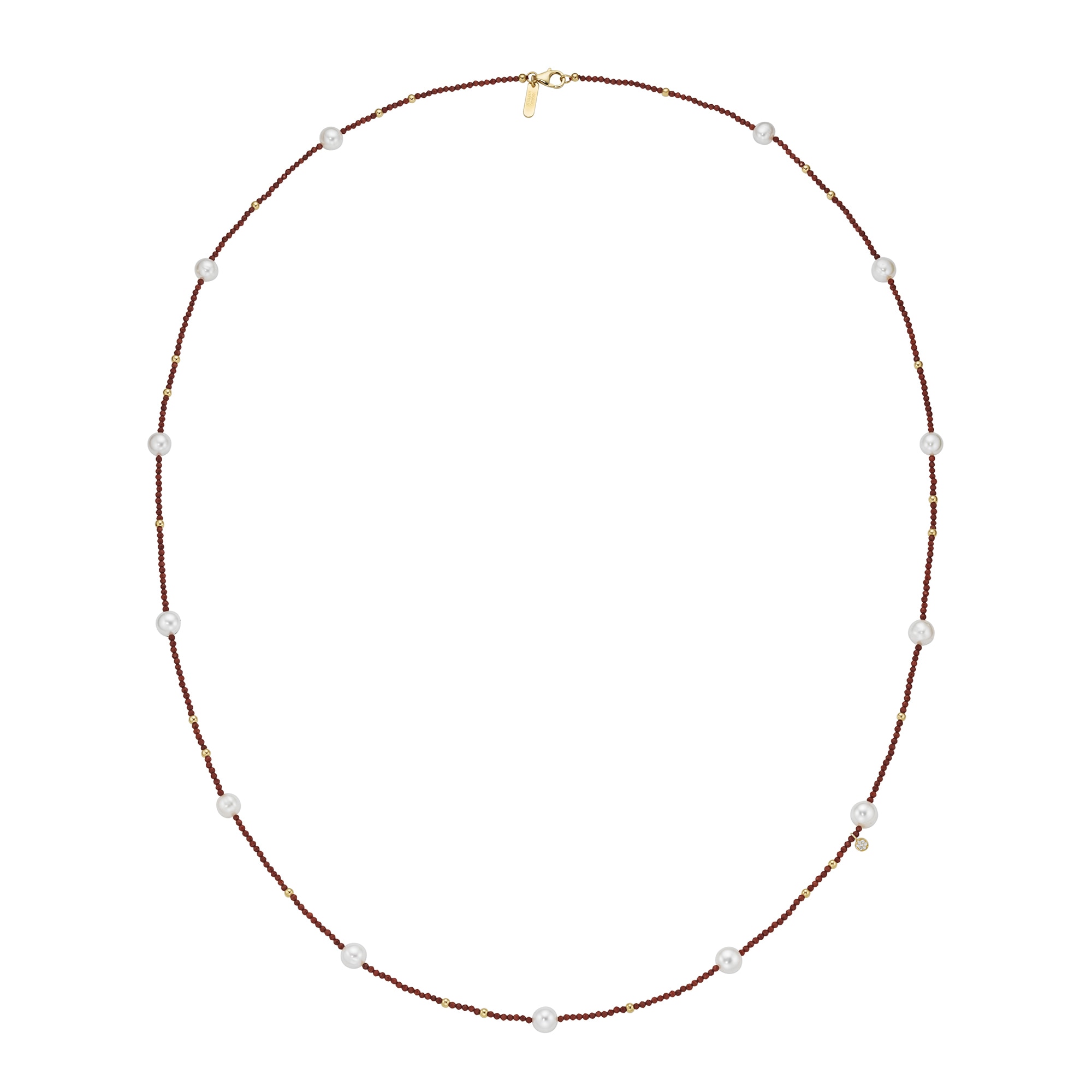GIORGIO MARTELLO MILANO Collier »Collier mit Süßwasser-Perlen und Ziersteinen, Silber 925«