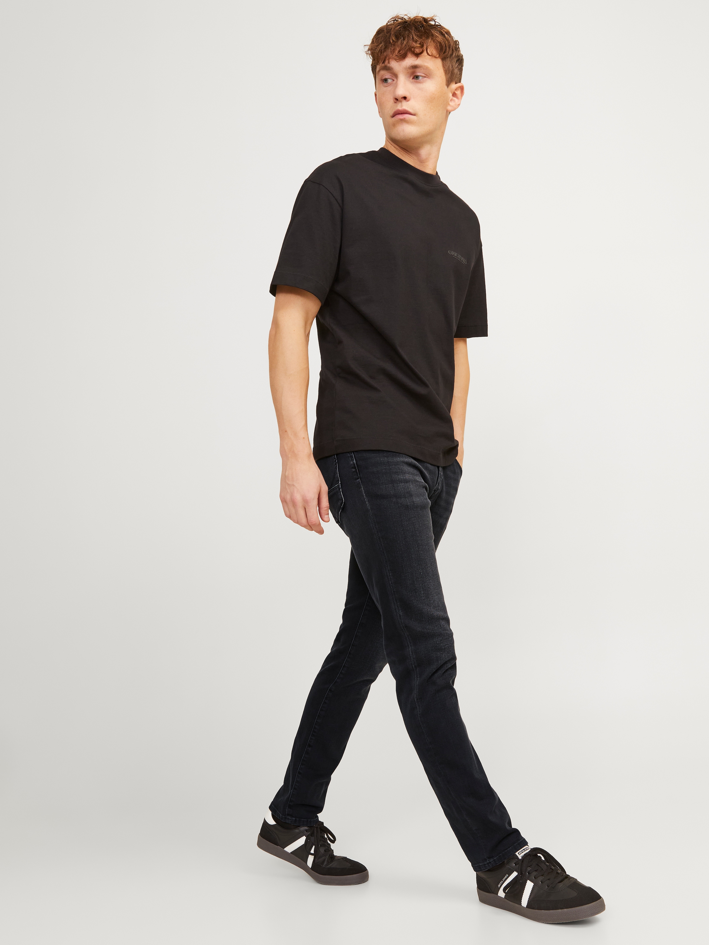 Jack & Jones Slim-fit-Jeans »JJIGLENN – Jeans mit Gürtelschlaufen und Used-Waschung« Used, modisch, slim fit, Denim/Jeans
