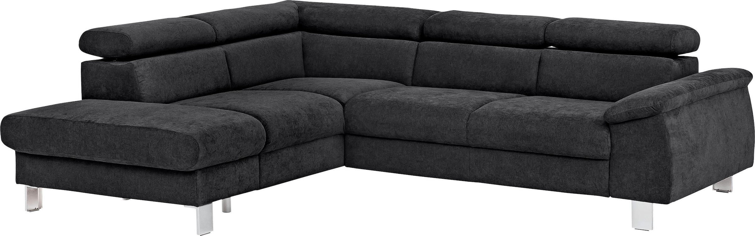 COTTA Polstergarnitur »Komaris L-Form«, (Set), Set bestehend aus: Ecksofa mit Kopfteilverstellung & Hocker