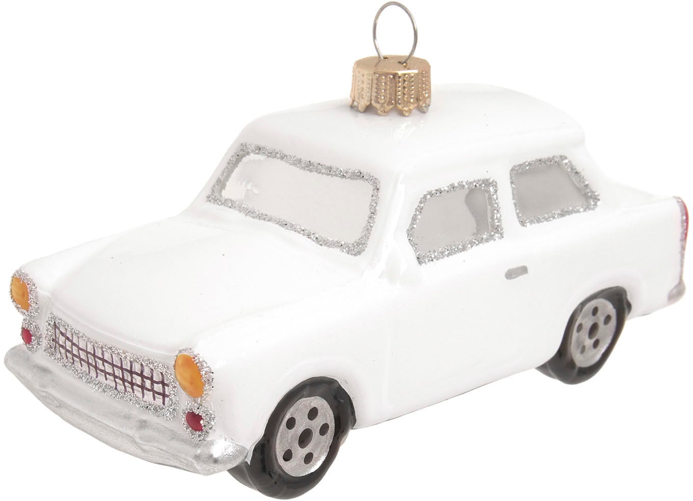 Krebs Glas Lauscha Christbaumschmuck »Weißer Trabant, 11cm«, (1 tlg.), Christbaumschmuck aus Glas,...