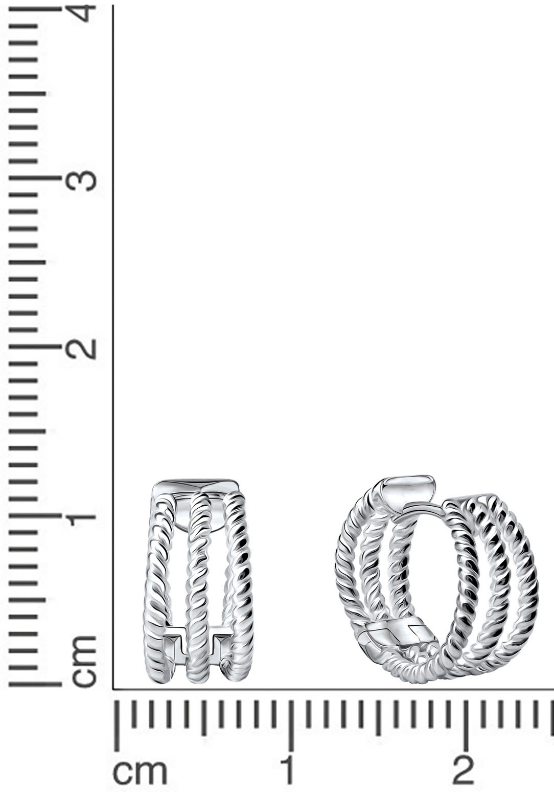 Firetti Paar Creolen »Schmuck Geschenk Silber 925 mehrreihig gedrehte Optik«