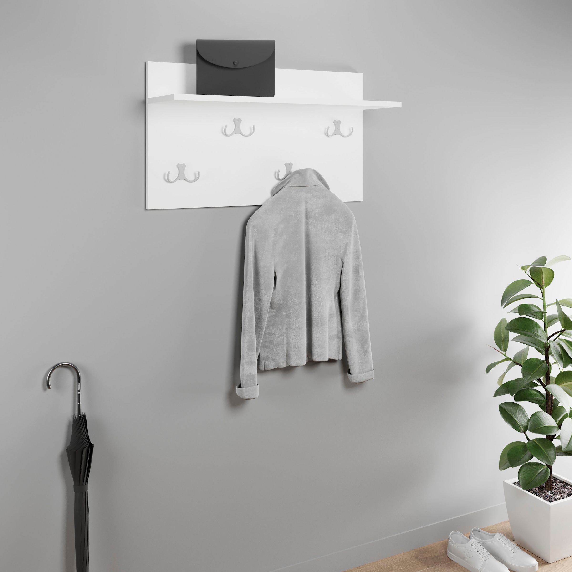 INOSIGN Garderobenpaneel »Paris«, (1 St.), Praktische Wandgarderobe mit Doppelhaken (B/T/H): 70/21,5/40 cm