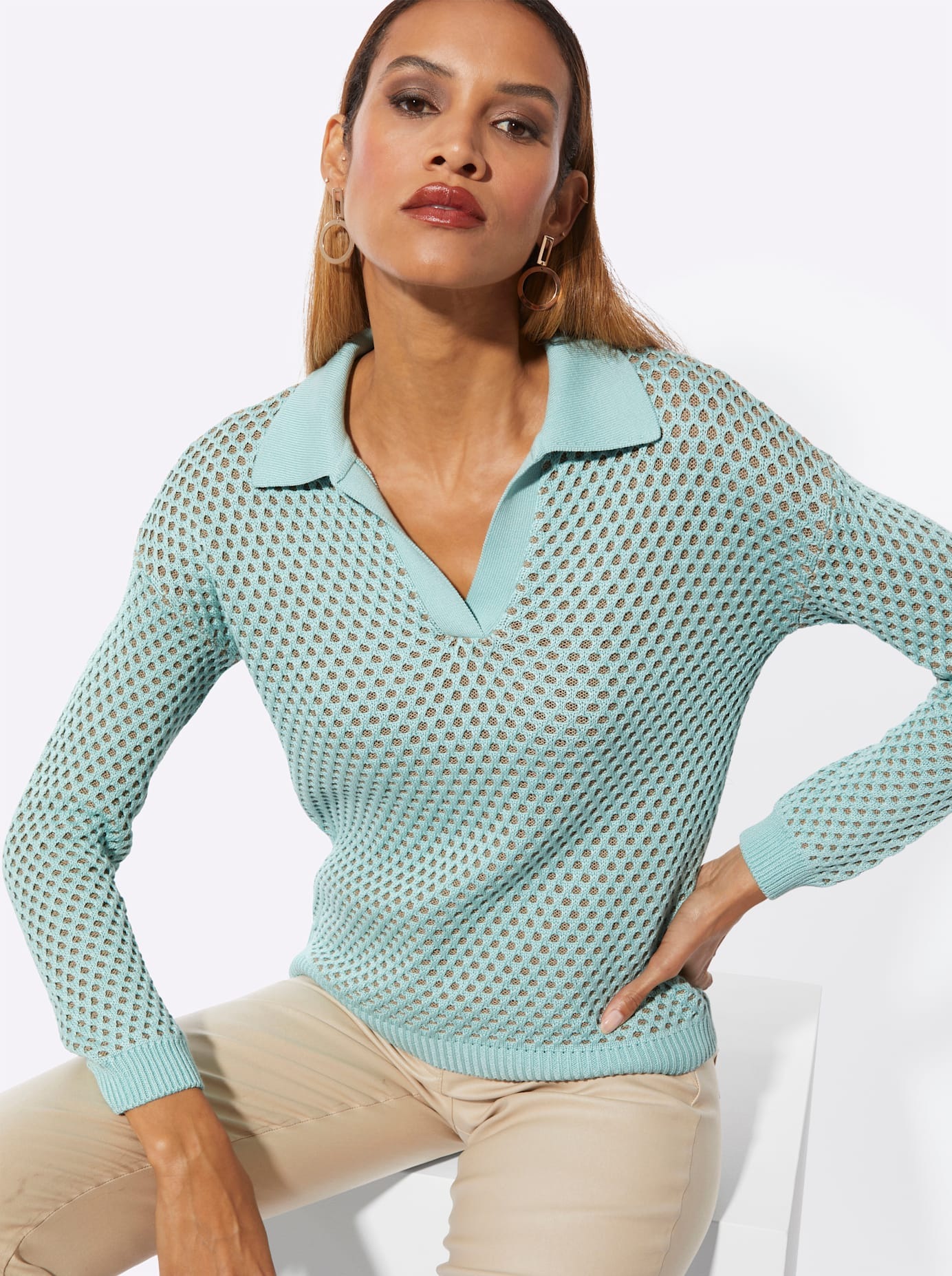 creation L Strickpullover »Ajour-Pullover«