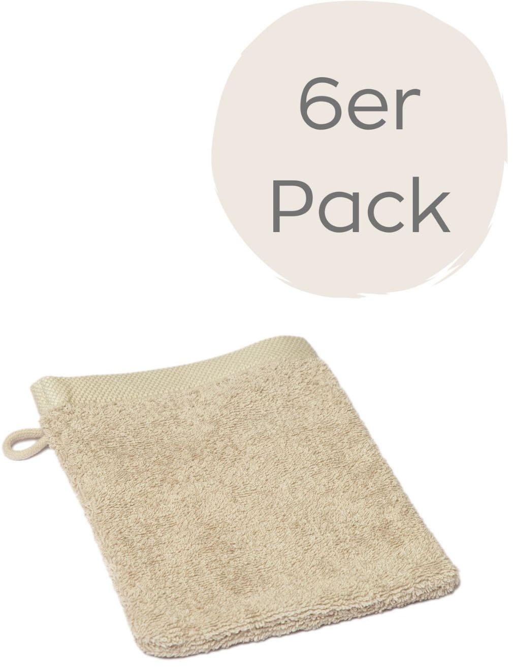 Wewo Fashion Waschhandschuh »9517W« saugstark in beige, Größe B/L: 16 cm x 21 cm