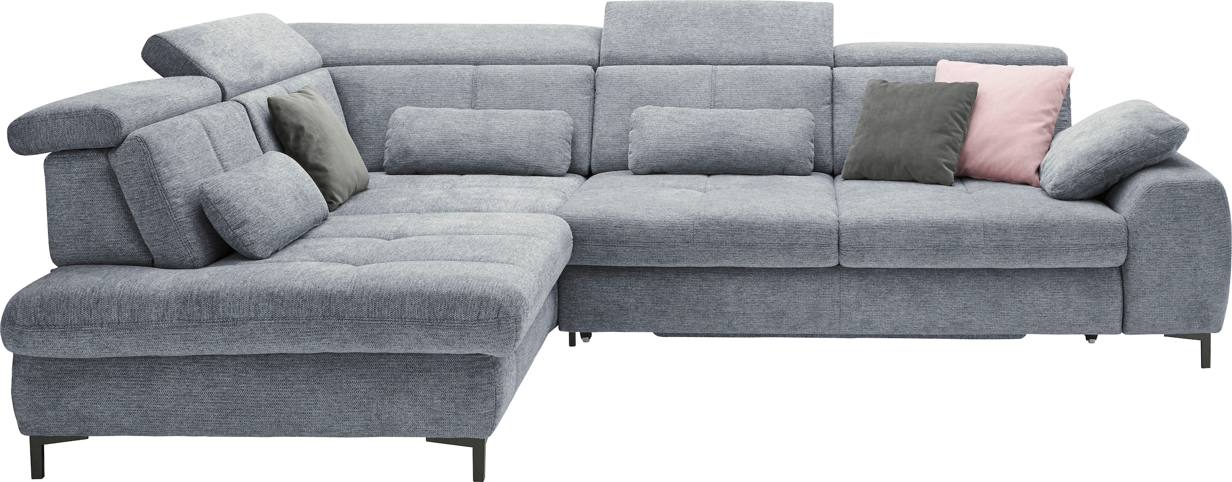 set one by Musterring Ecksofa »SO 3400 Sitzhöhe 47cm oder 49cm, Sitztiefe verstellbar, B/T 317/220 cm« Kaltschaumpolsterung, Flachgewebe, whlw. mit Funktionen, Sitzhöhe 47