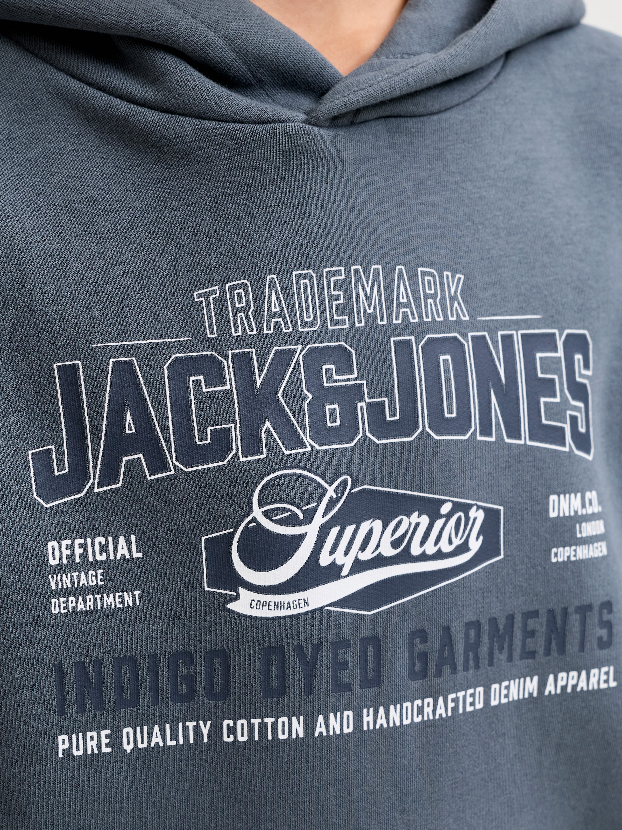 Jack & Jones Junior »JJELOGO SWEAT HOOD 2 COL AW26 SN JNR«, Baumwolle, regular fit
