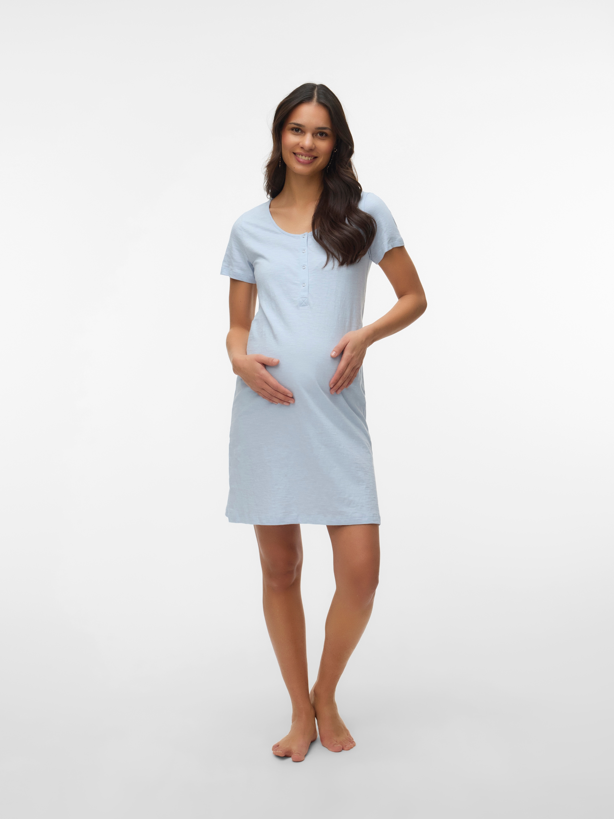 Mamalicious Umstandsnachthemd »MLMIRA SOLID JRS NIGHTGOWN 2F A. E. NOOS« Baumwolle, regular fit
