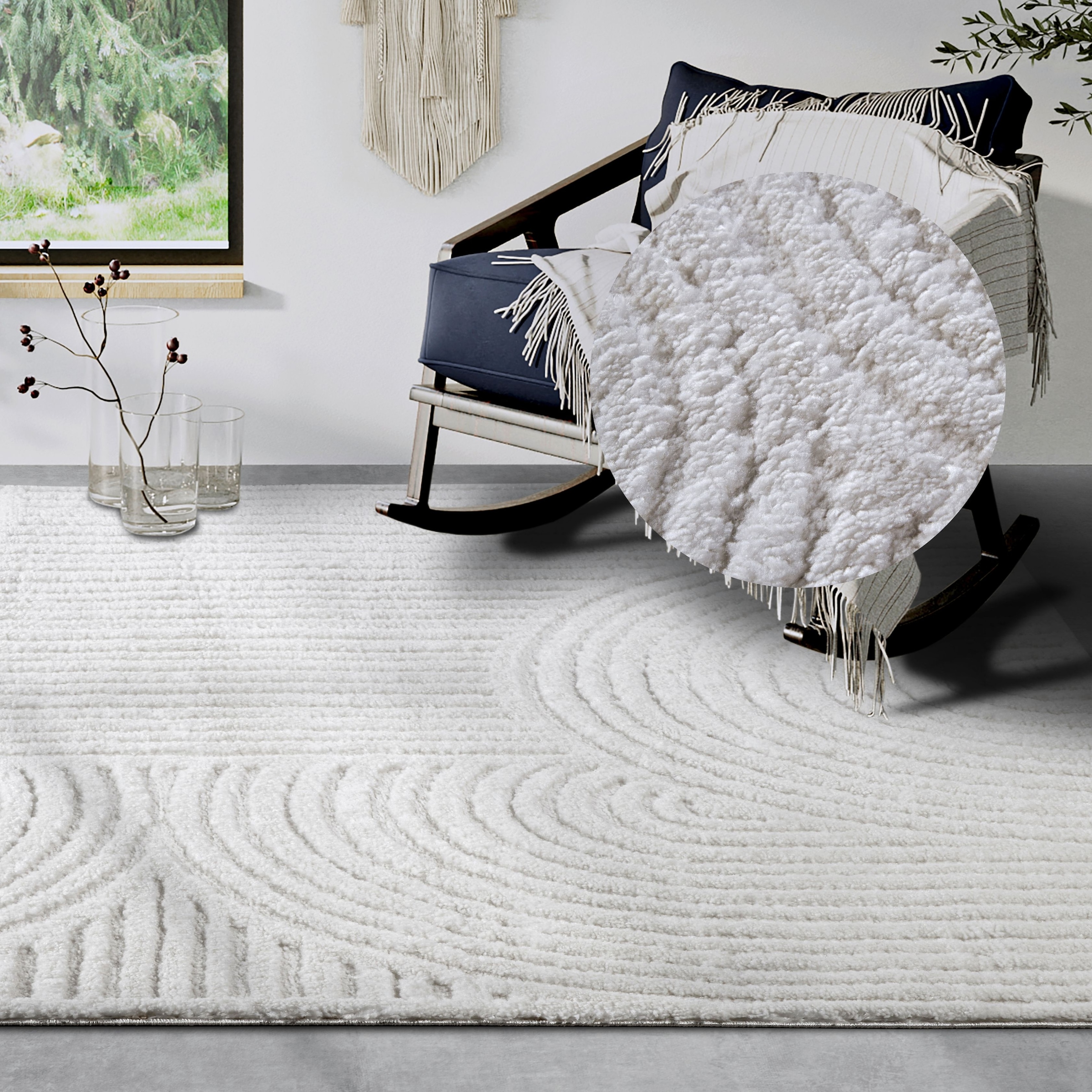 ELLE DECORATION Hochflor-Teppich »Chappe«, rechteckig, 18 mm Höhe, Shaggy, Läufer, flauschig, weich, Langflor, modern, Hoch Tief Effekt