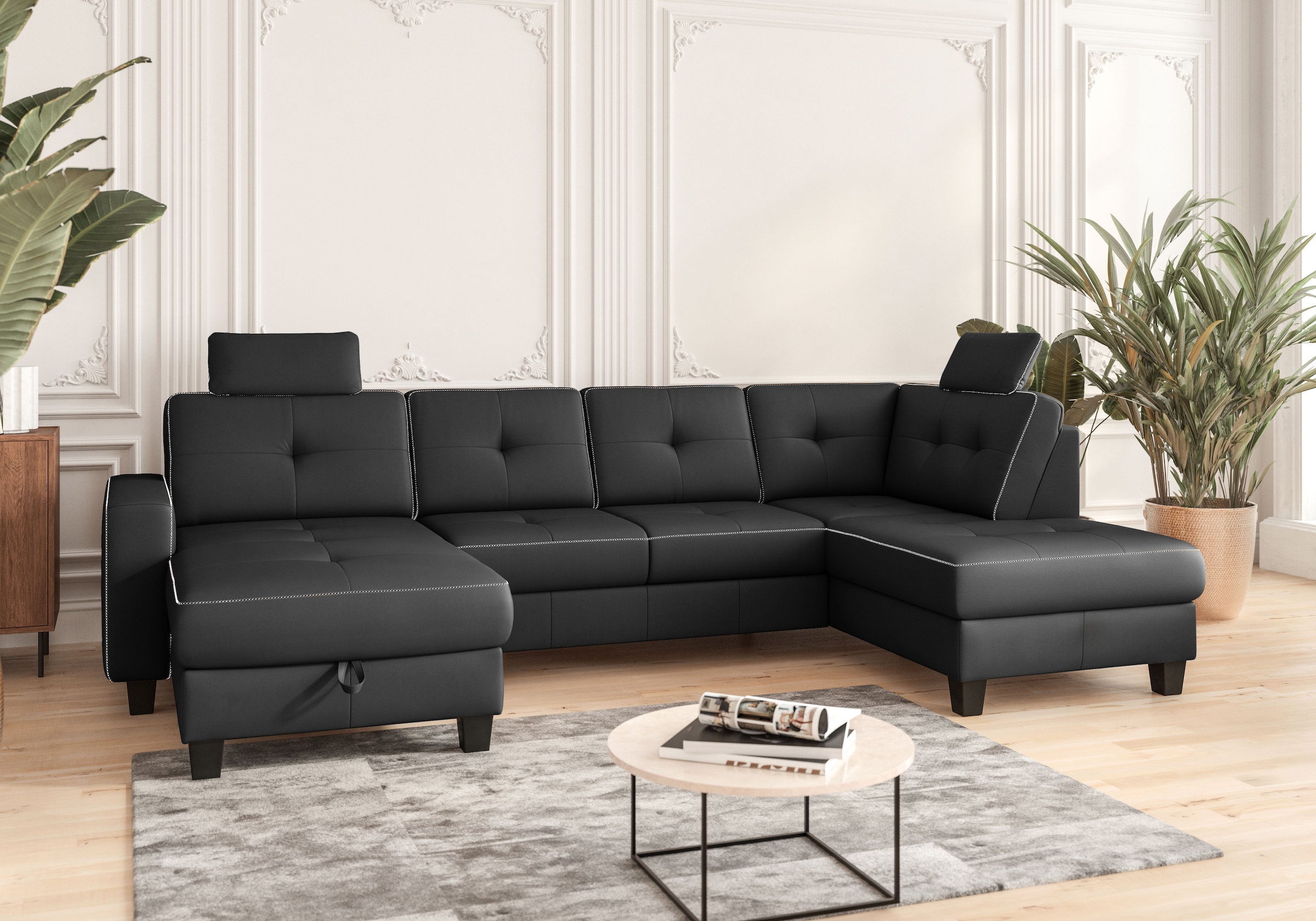 Places of Style Wohnlandschaft »Varese«, wahlweise mit Bettfunktion und Bettkasten