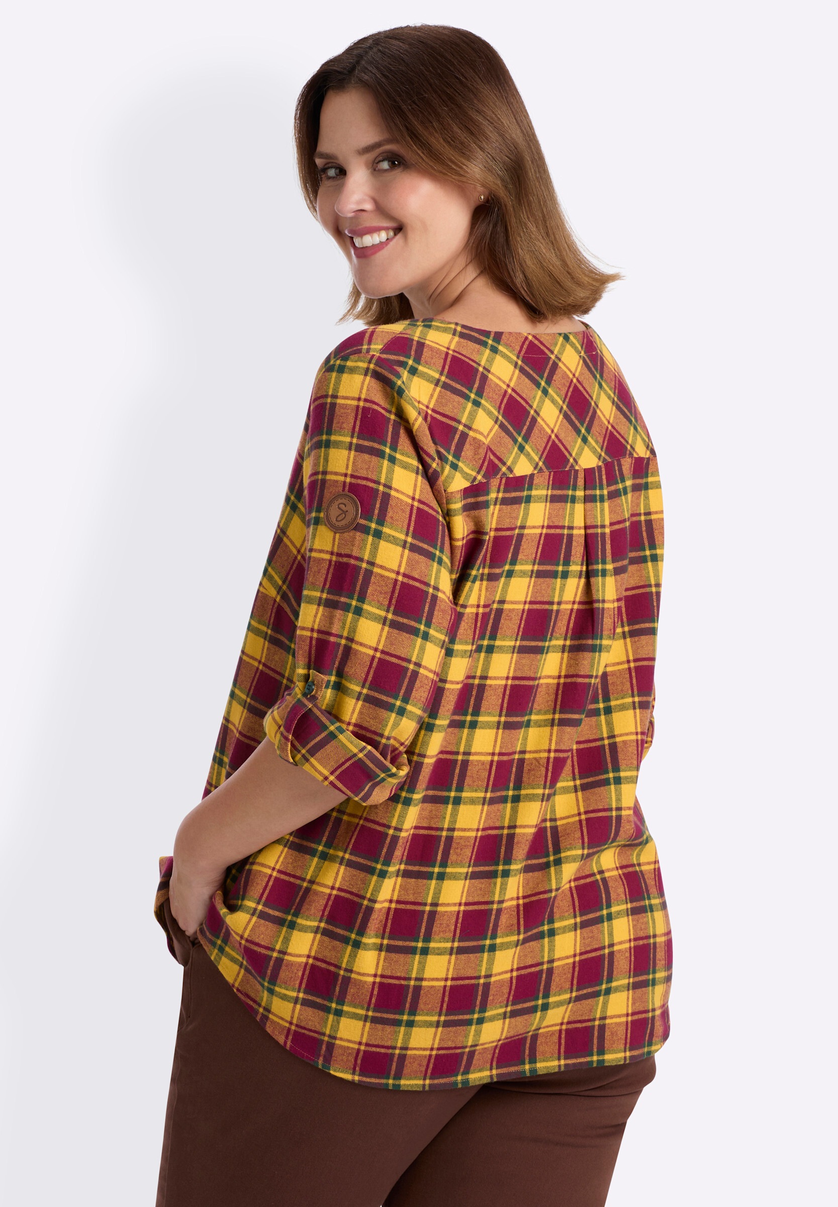 Sheego Longbluse »Tunika Tunika mit Karo-Muster«