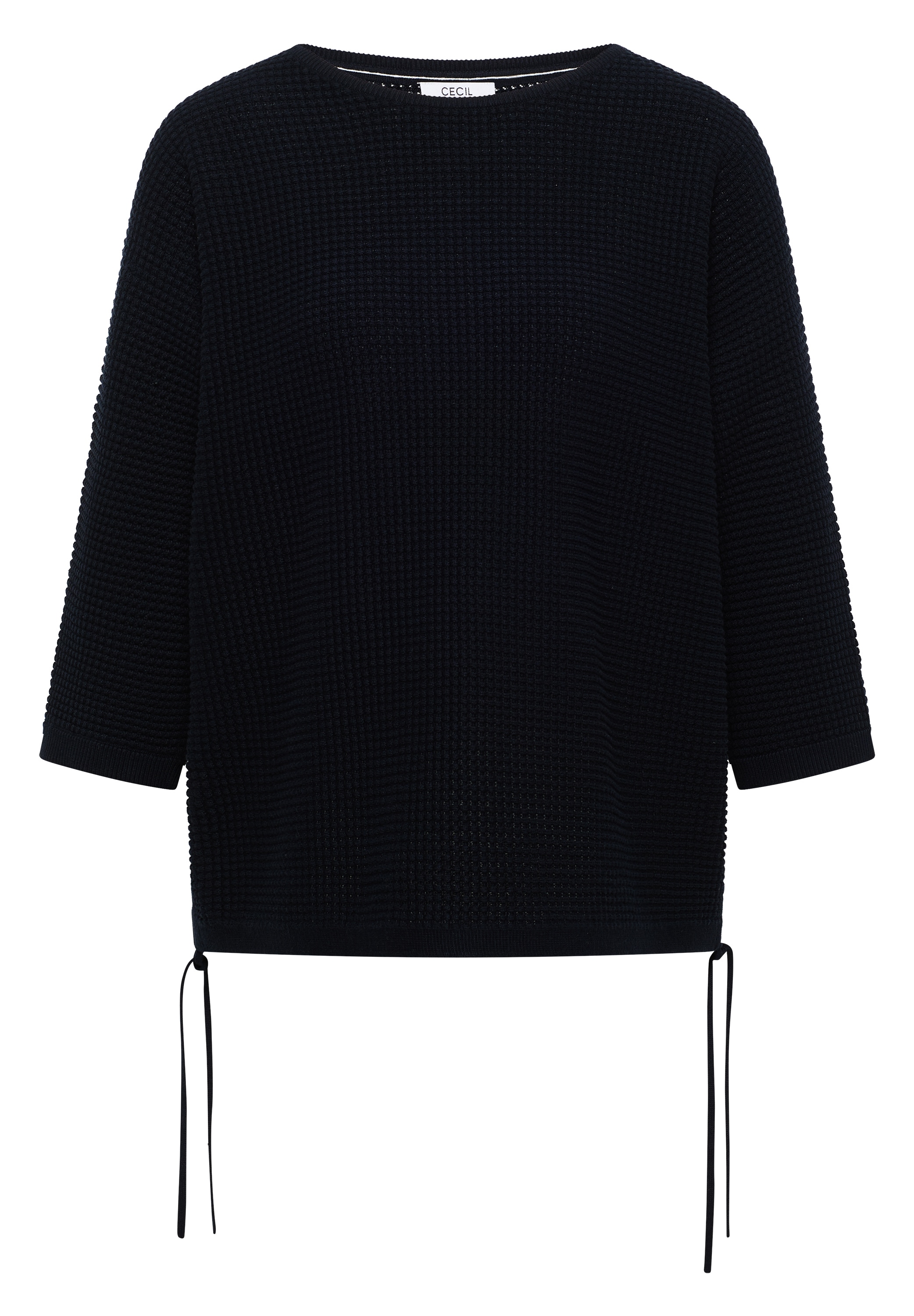 Cecil 3/4 Arm-Pullover mit seitlicher Raffung und Bindebändern