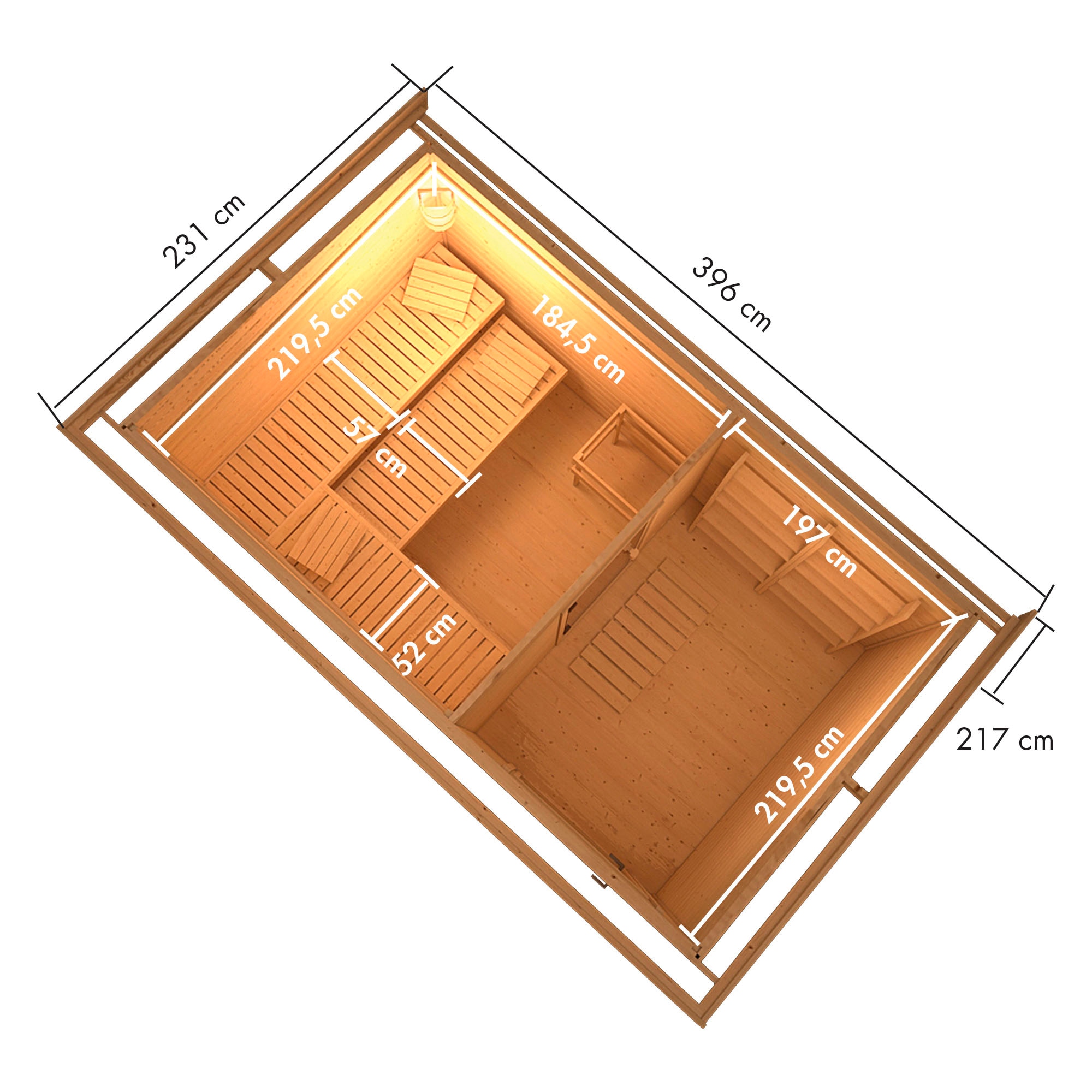 Karibu Saunahaus »»Talo 6« mit Iso-Tür, terragrau« Set, 