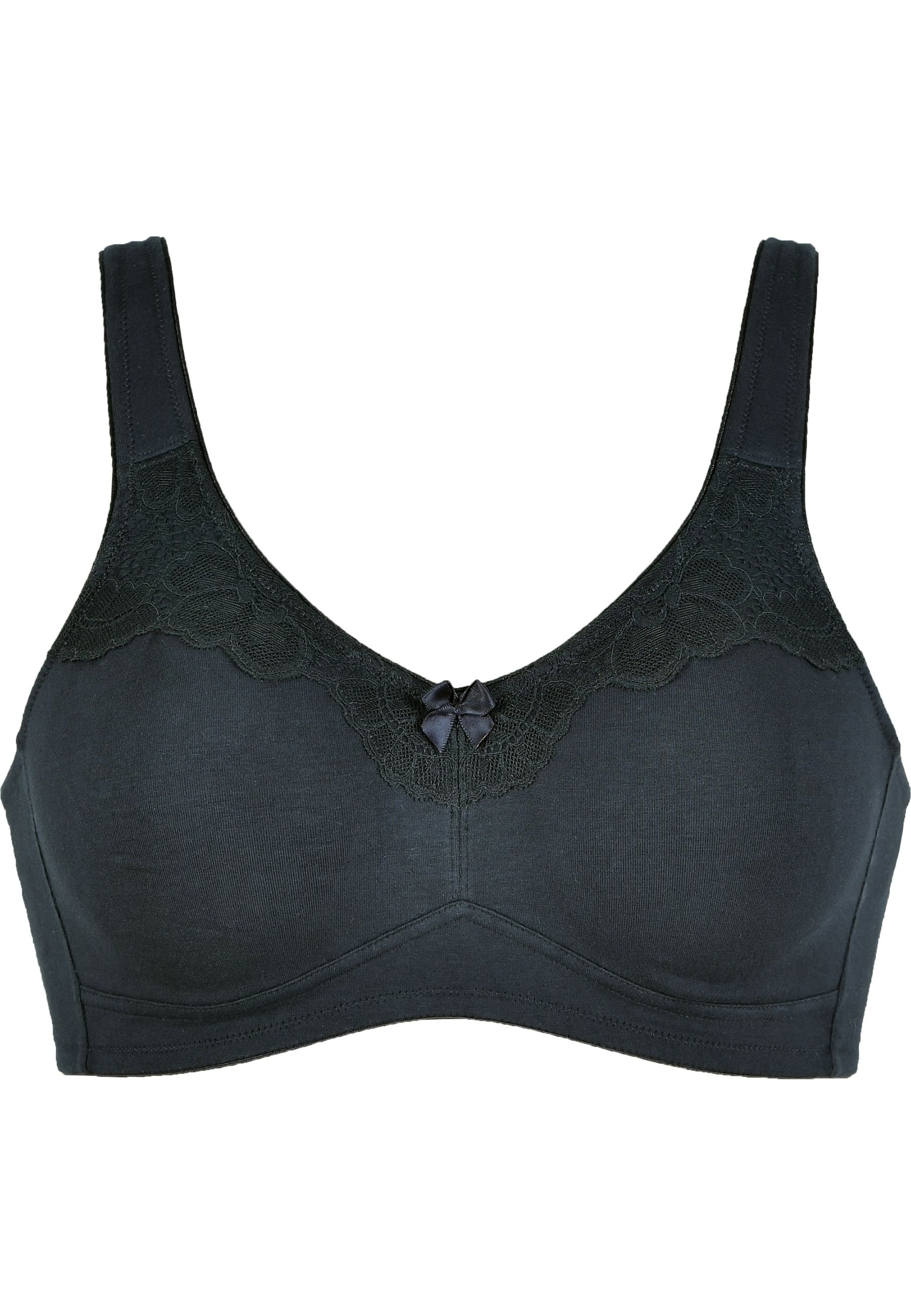 Naturana Bügelloser BH »Cotton« 2er Pack,  ohne Bügel, mit Spitze, mit Schleife, mit Cup, Baumwollmix