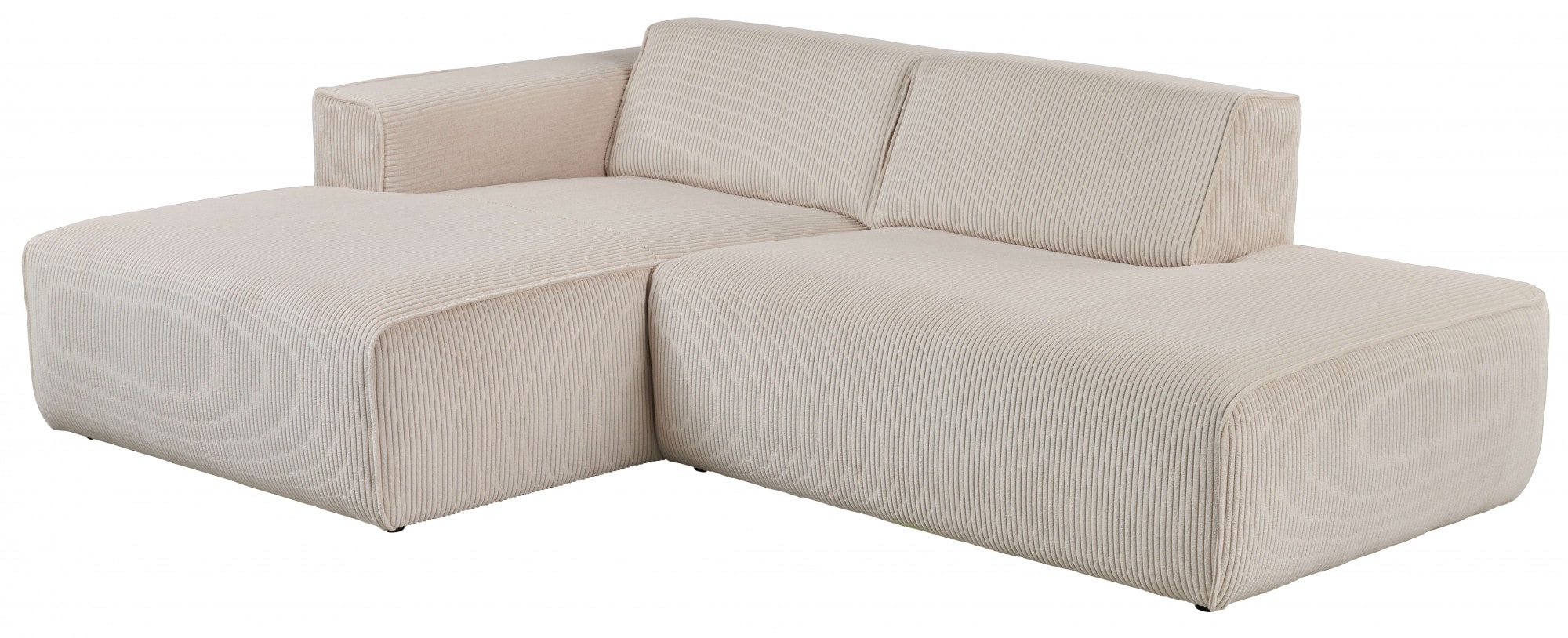 andas Ecksofa »Noord«, mit Kedernaht, Breite 227 cm, Cord, Struktur