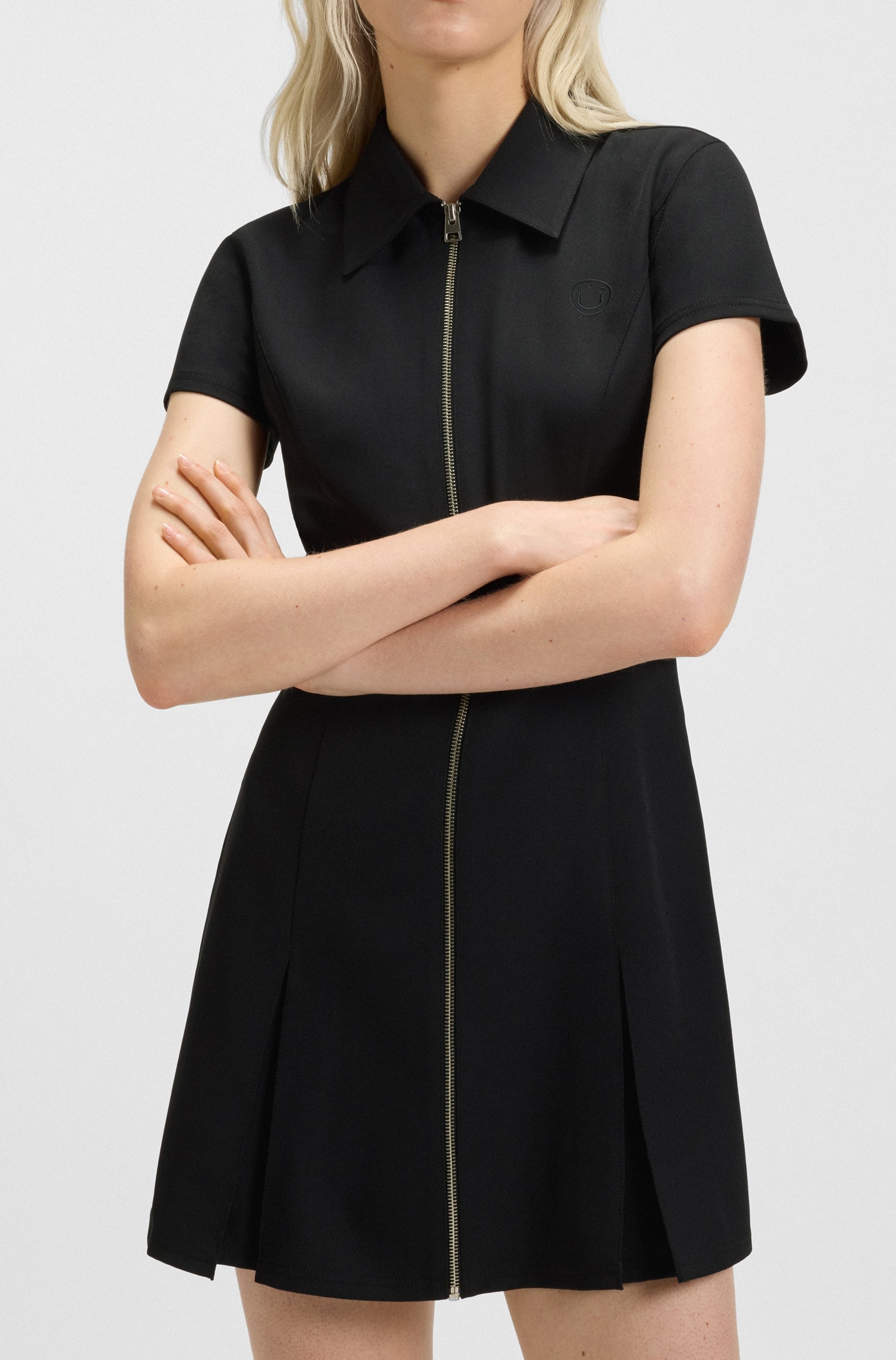 HUGO Blue Polokleid »Kahuma«, Rockteil mit Kellerfalten