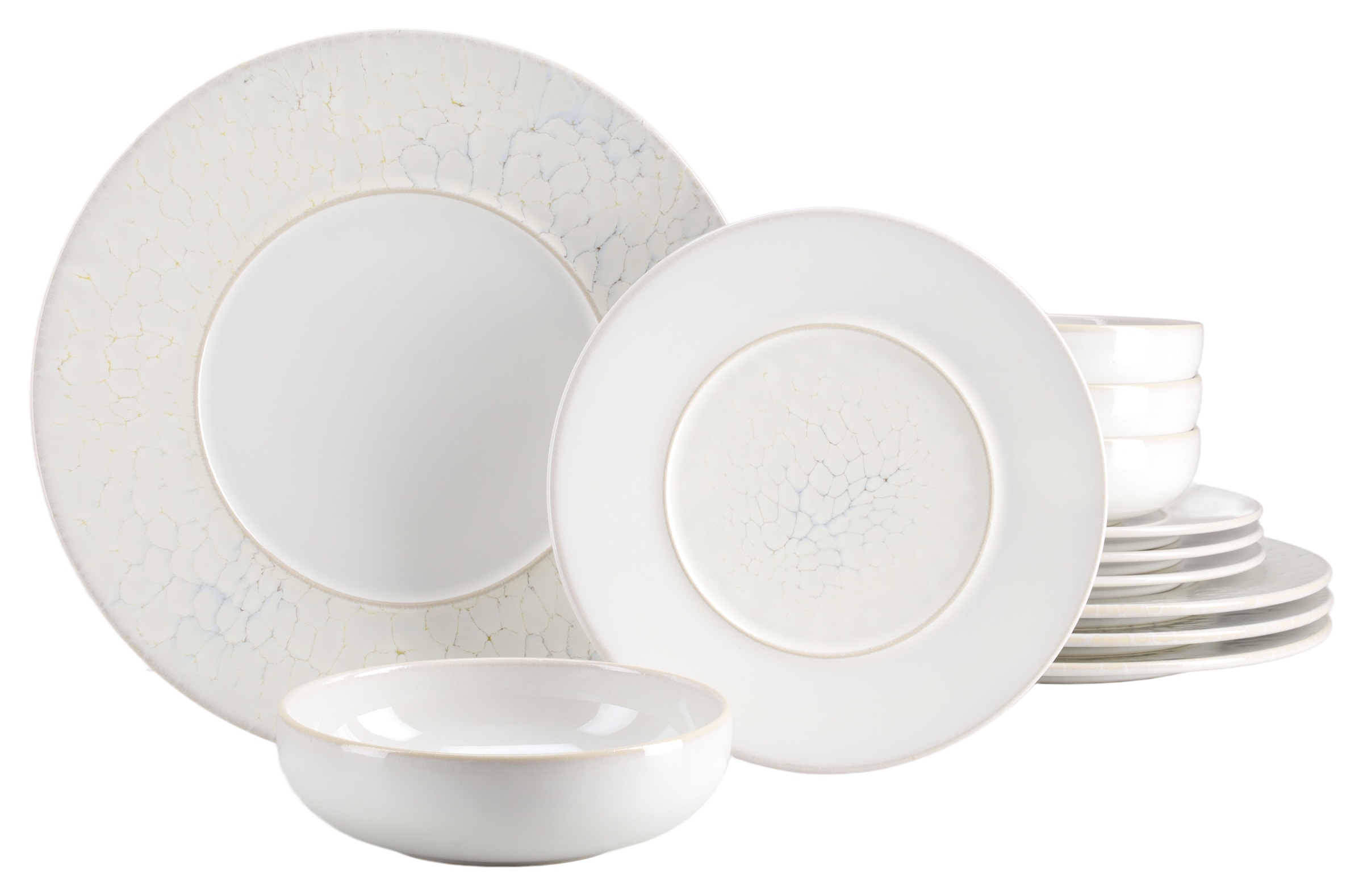 CreaTable Teller-Set »Unico, Tellerset, 12-tlg.« Eleganter Flair, Breite Fahne, Edel