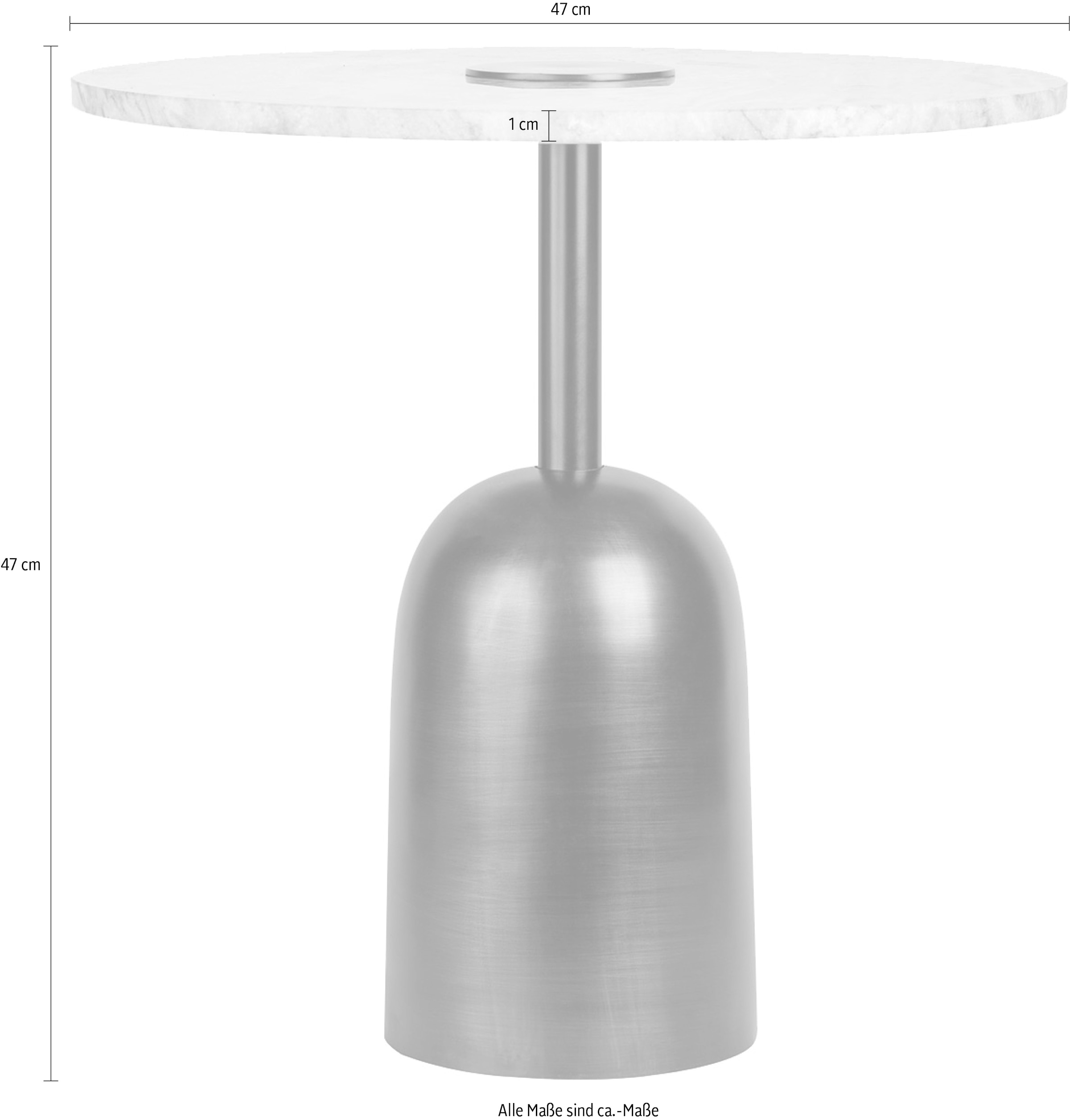 Kayoom Beistelltisch »Harry 125, luxuriöse Tischplatte aus 100% Marmor«, (1 St.), Tischplatte aus Marmor, stabiles Gestell aus Eisen