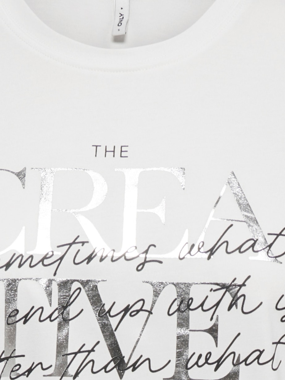 ONLY Kurzarmshirt »ONLFREE MAYA S/S PRINT TOP BOX JRS« Materialmix, regular fit, Rundhals