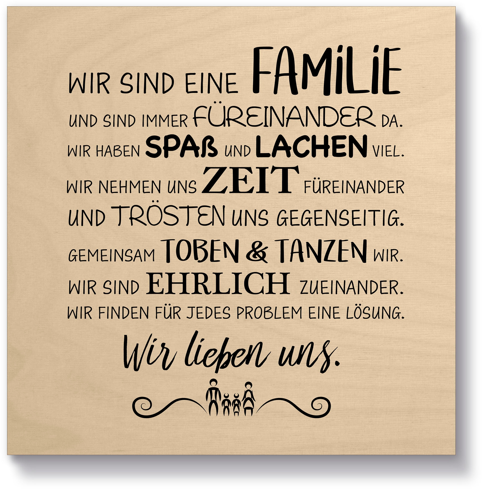 Artland Holzbild »Familie I«, St.) Texte, im Sprüche Online (1 & OTTO Shop