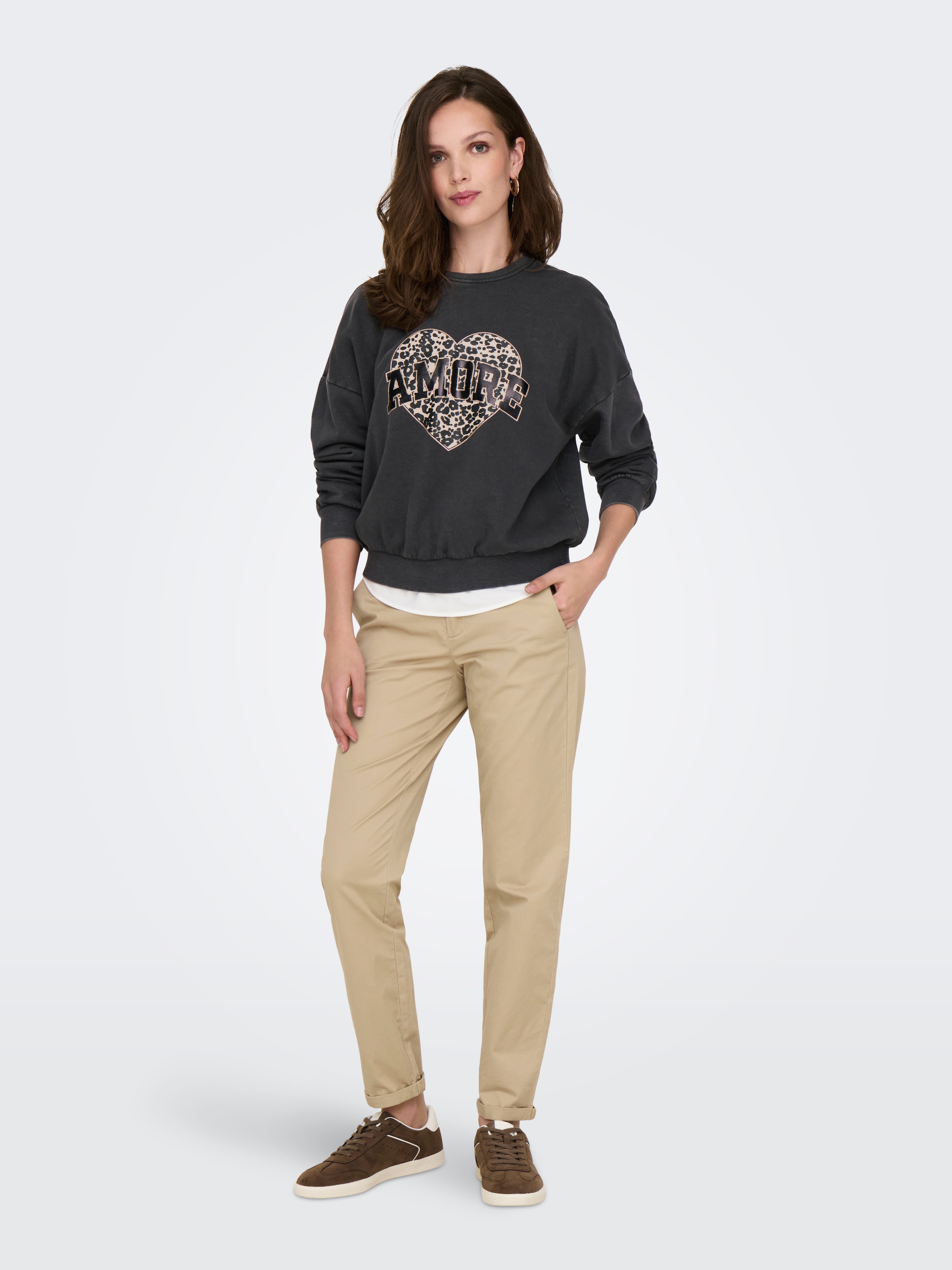 ONLY Sweatshirt »ONLLAUREN L/S LEO O-NECK CC SWT«