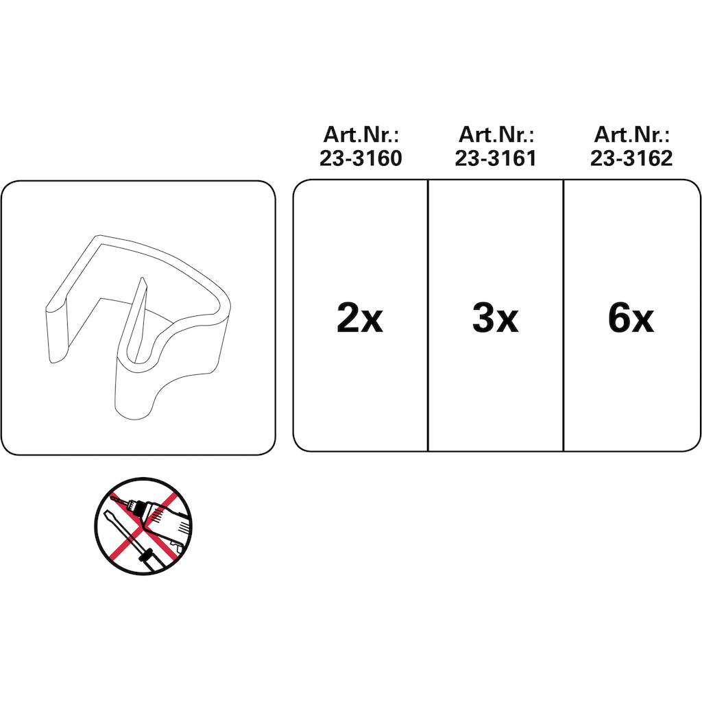 GARDINIA Sichtschutzbefestigung »Klemmhalter für Aluminium-Jalousien«, (3 St.)