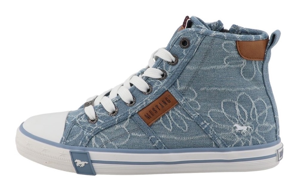 Mustang Shoes Sneaker »Winona«  High Top-Sneaker, Schnürboots mit Blüten-Stickerei