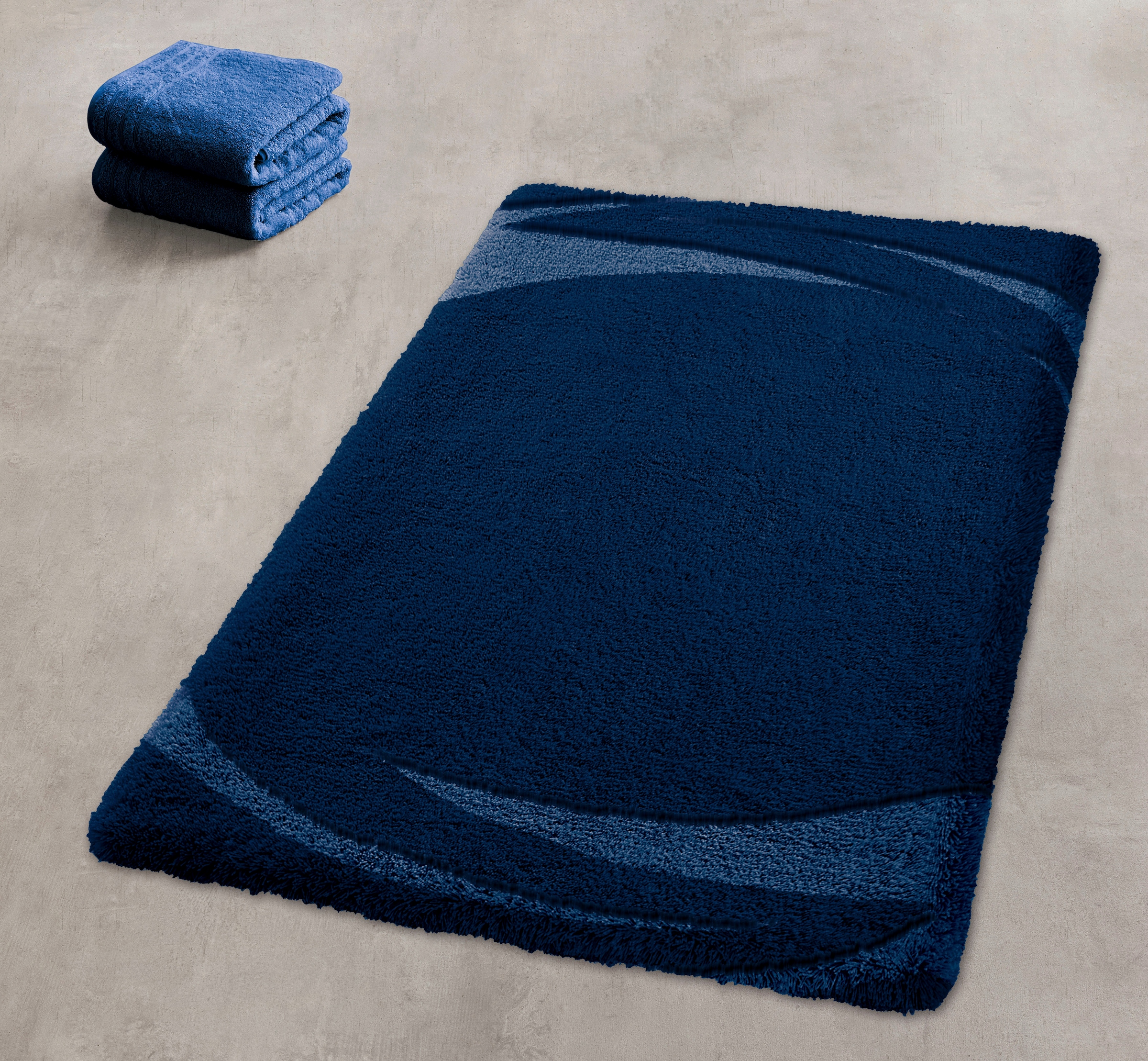 Kleine Wolke Badematte »»Mystic«« Höhe 25 mm rutschhemmend beschichtet fußbodenheizungsgeeignet Badteppich, modernes Design, Hoch-Tief Effekt, rechteckig & rund