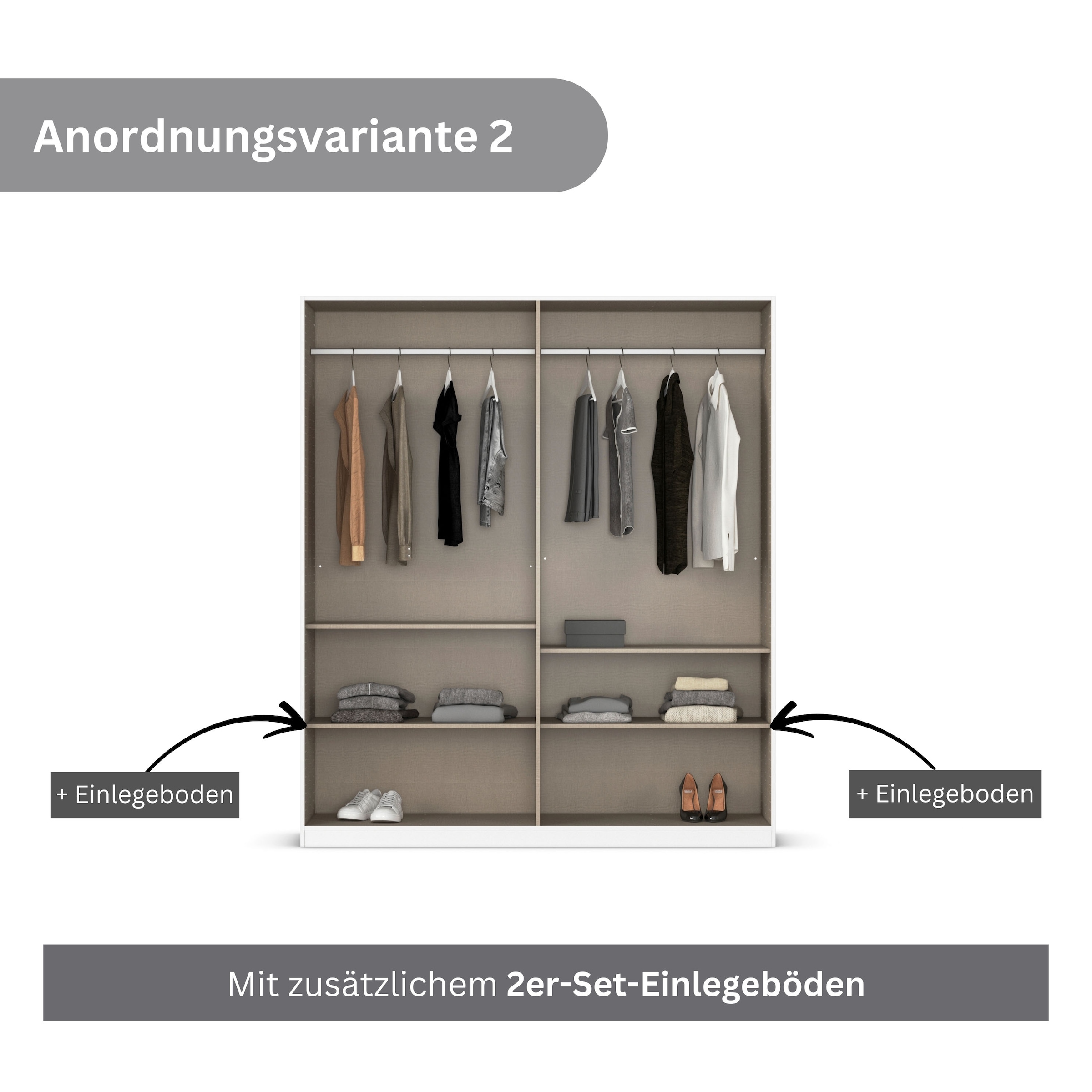 rauch Drehtürenschrank »Kleiderschrank Schrank Garderobe AGORDO TOPSELLER Schlafzimmer«, (in zwei Griff-Farben mit Dekor- oder Hochglanzfront), durchdachte Innenausstattung, in 6 Breiten und 2 Höhen MADE IN GERMANY