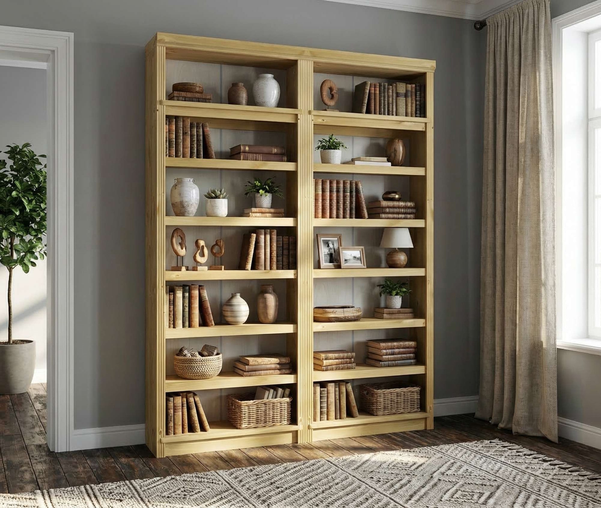 OTTO home Bibliothek »Soeren 2 Regale á Breite 80 cm, Höhe 220 cm, Tiefe 29 cm« Set, 2 Stk. tlg. 2 Bücherregale - zusammen oder getrennt stellbar