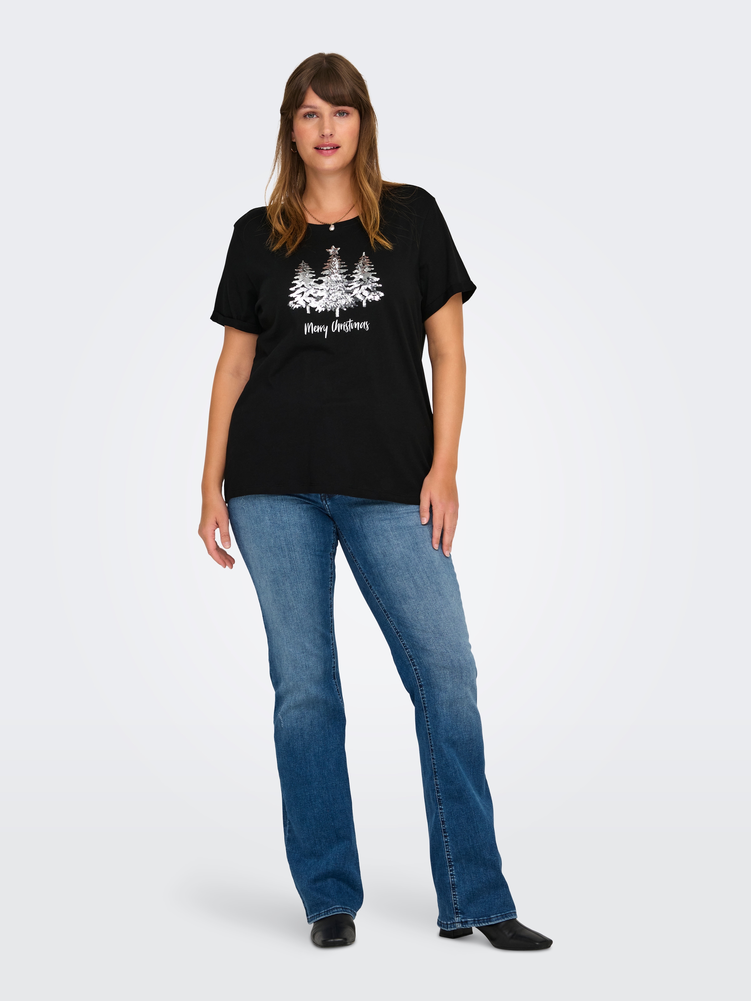 ONLY CARMAKOMA Kurzarmshirt »CARKITI LIFE STAR S/S O-NECK TEE X-MAS«