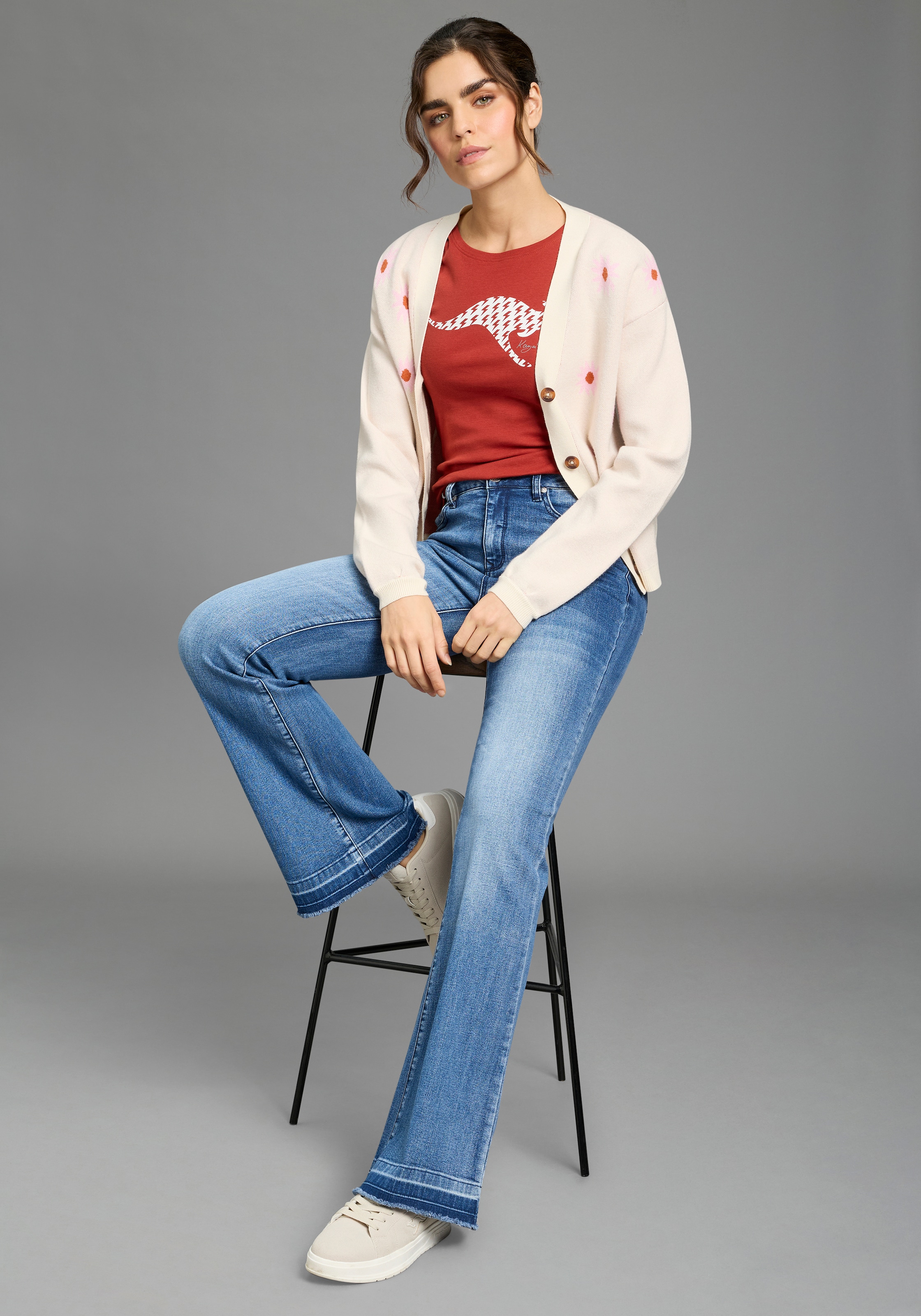 KangaROOS 7/8-Jeans »CULOTTE-JEANS« gerade Passform,  modische Abriebeffekte,  normale Leibhöhe