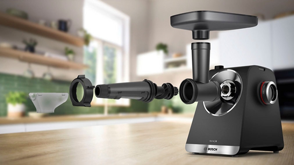 BOSCH Beerenpressenaufsatz »Edelstahl-Scheiben, 2 Siebe fein u. grob, spülmaschinenfest« Saftpresse-Aufsatz, für Fleischwolf MultiPower Serie 4, 6 und 8