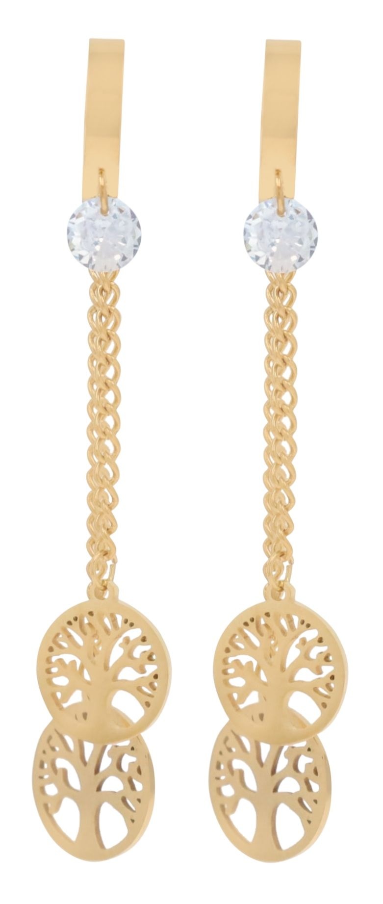 Adelia´s Kettenanhänger »Damen Anhänger ¿ Lebensbaumanhänger aus Edelstahl mit Strass Steinchen«