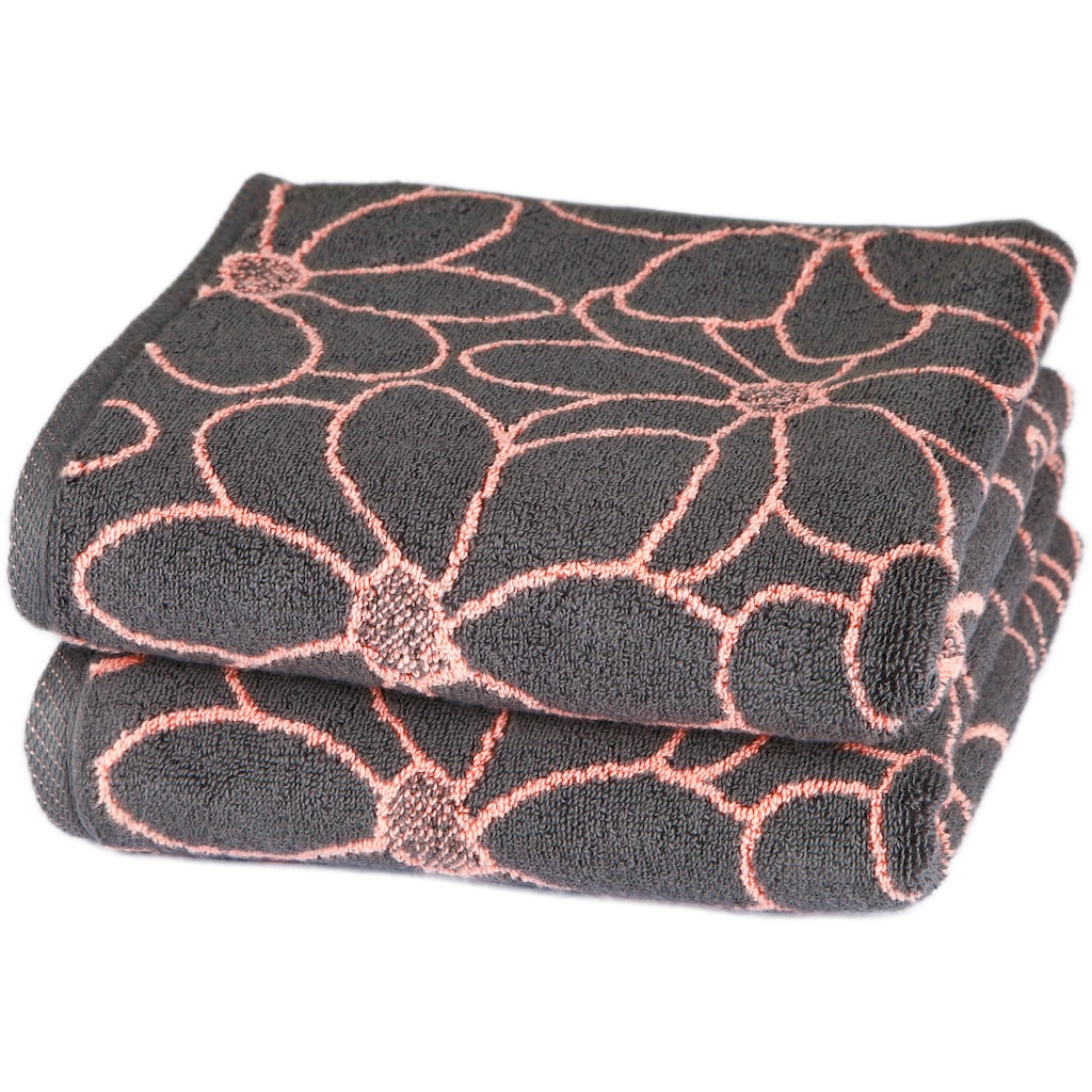 ROSS Handtücher »Blütenfond«, (2 St.), aus feinster Mako-Baumwolle