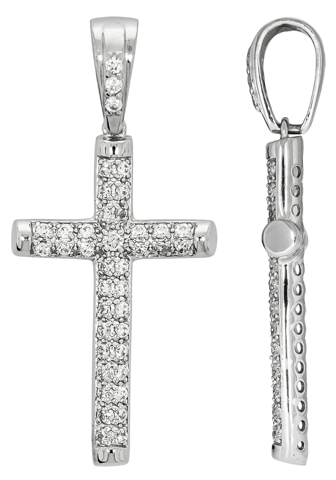 Firetti Kettenanhänger »Schmuck Geschenk Silber 925 Halsschmuck Anhänger Kreuz«, mit Zirkonia (synth.)