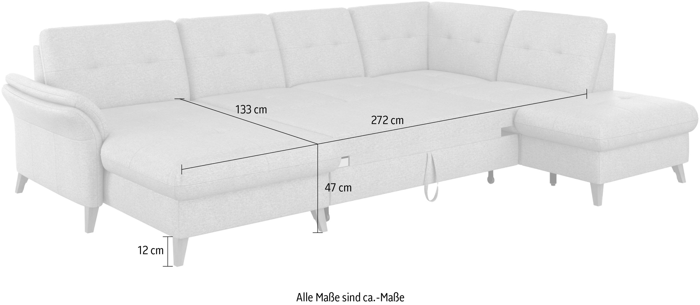 sit&more Wohnlandschaft »Göteborg« inkl. Sitztiefenverstellung, wahlweise mit Bettfunktion & Bettkasten