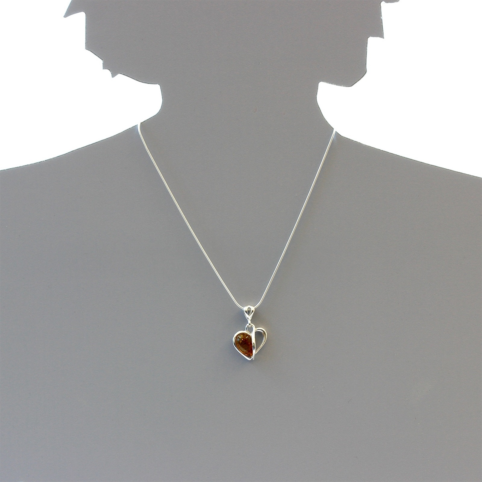 OSTSEE-SCHMUCK Kettenanhänger »- Herz - Silber 925/000 - Bernstein«