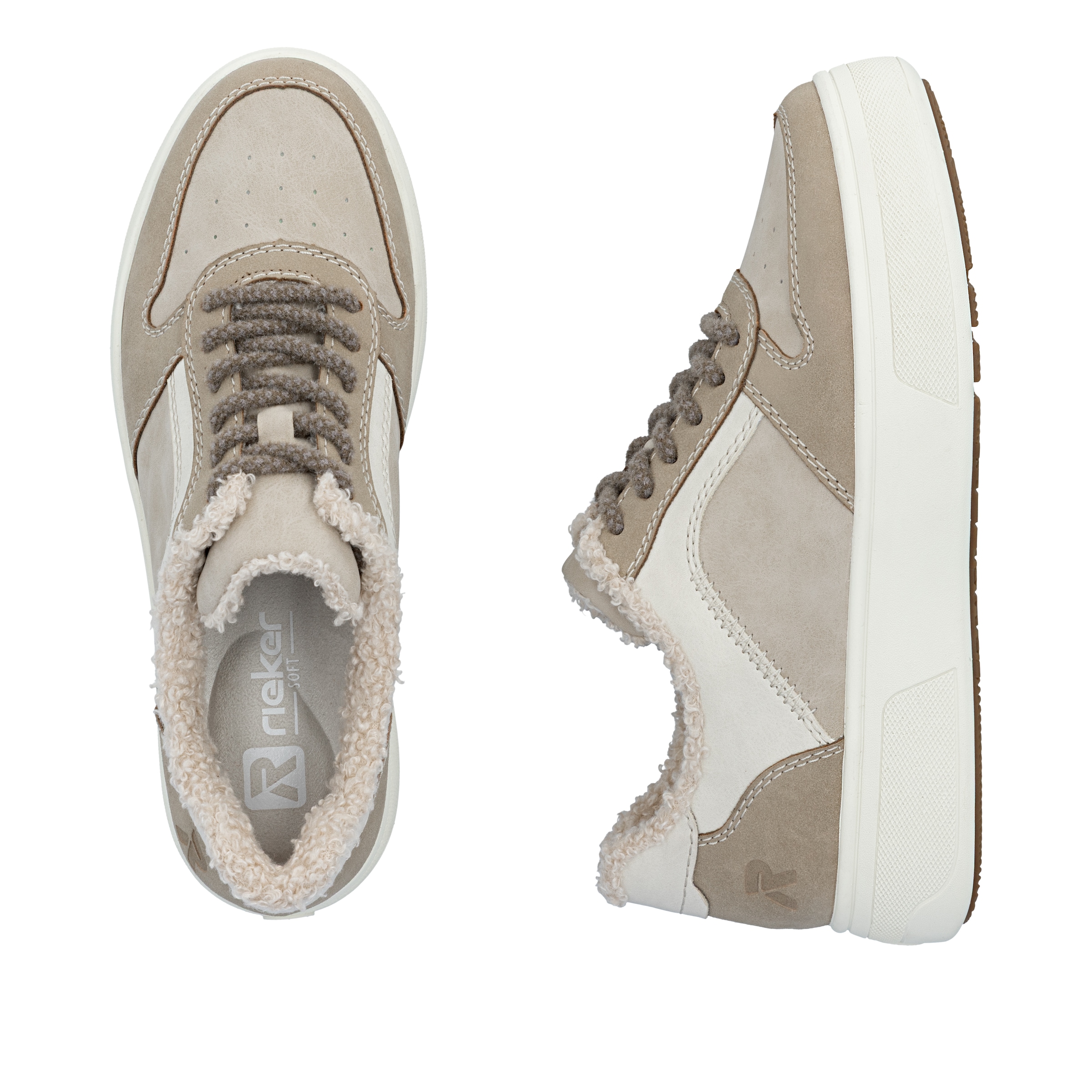 Rieker Plateausneaker  Retro-Sneaker, Schnürschuh, Halbschuh mit Teddyfutter