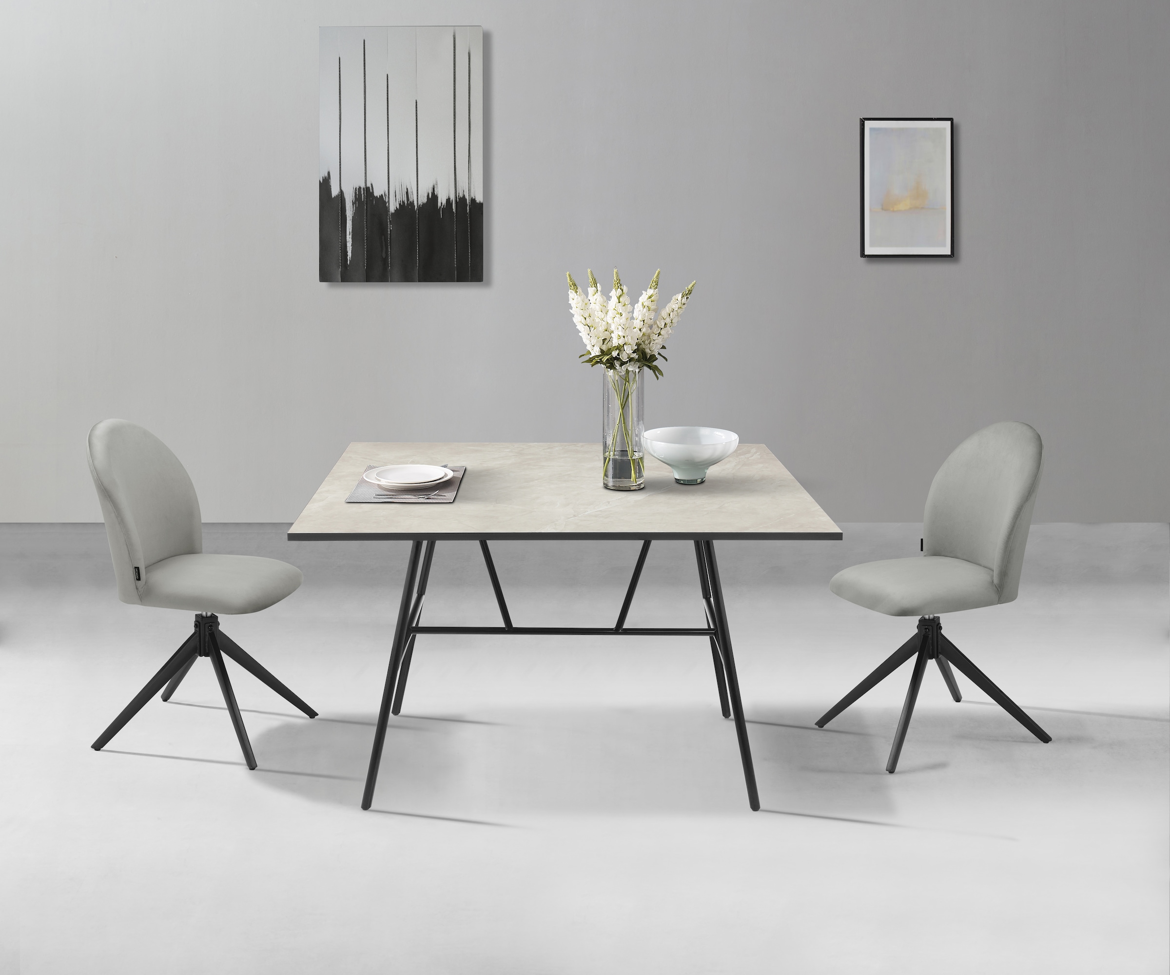 Home affaire Esszimmerstuhl »Tempa, TOPSELLER!, OTTOs Choice«, (Set), 2 St., Samtvelours, Drehstuhl mit 360 Grad Drehfunktion