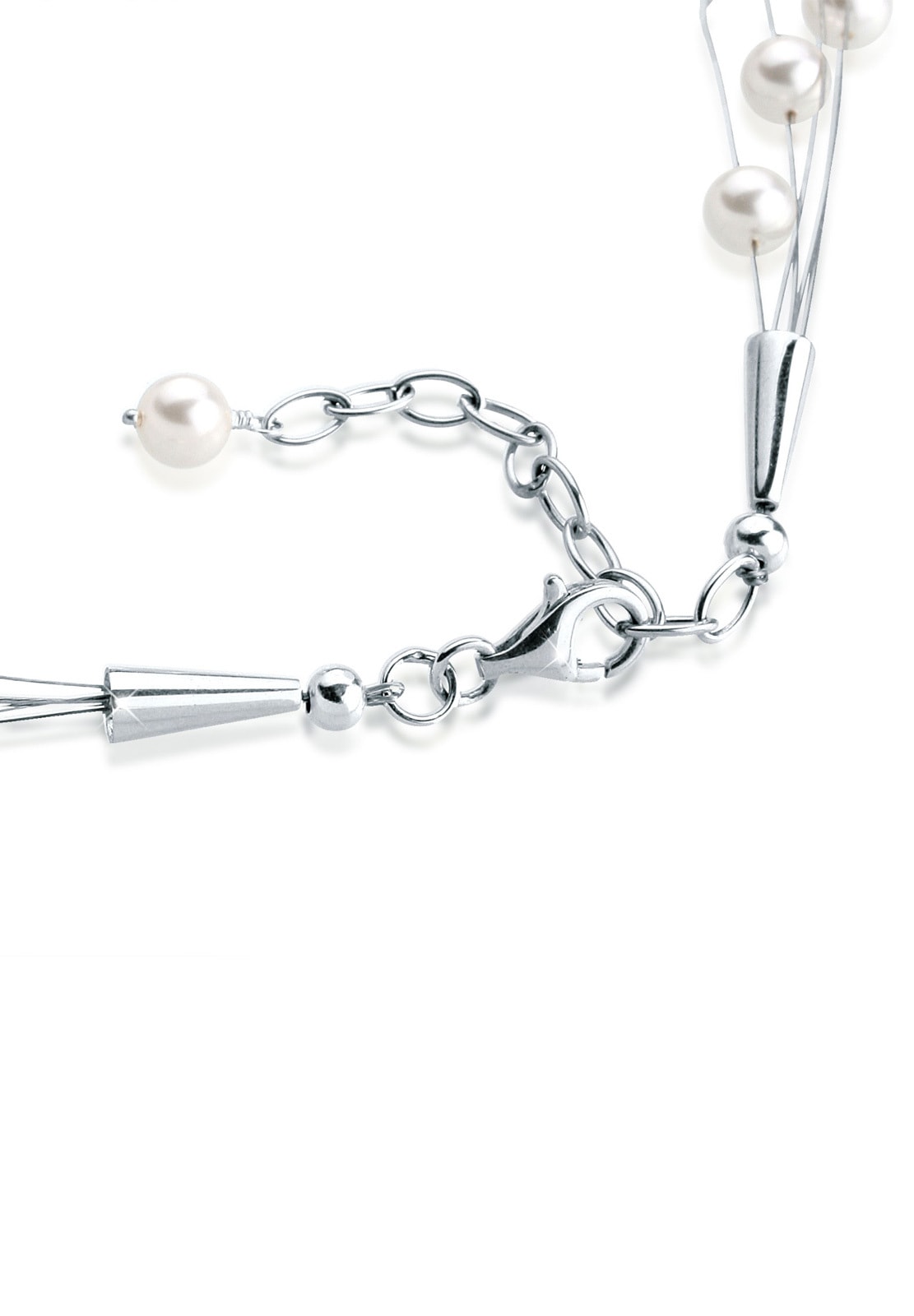 Elli Silberkette »Halskette Synthetische Perle Weiß 925 Sterling Silber«