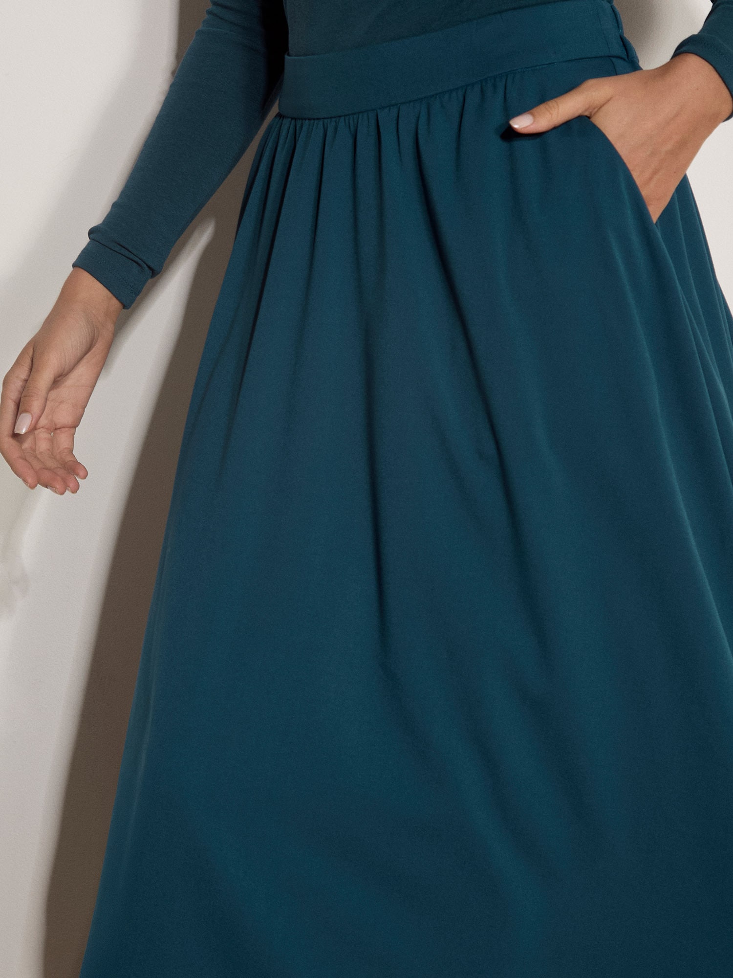 Apricot Midirock »Wadenlanger A-Linien Rock« aus gebürstetem Twill